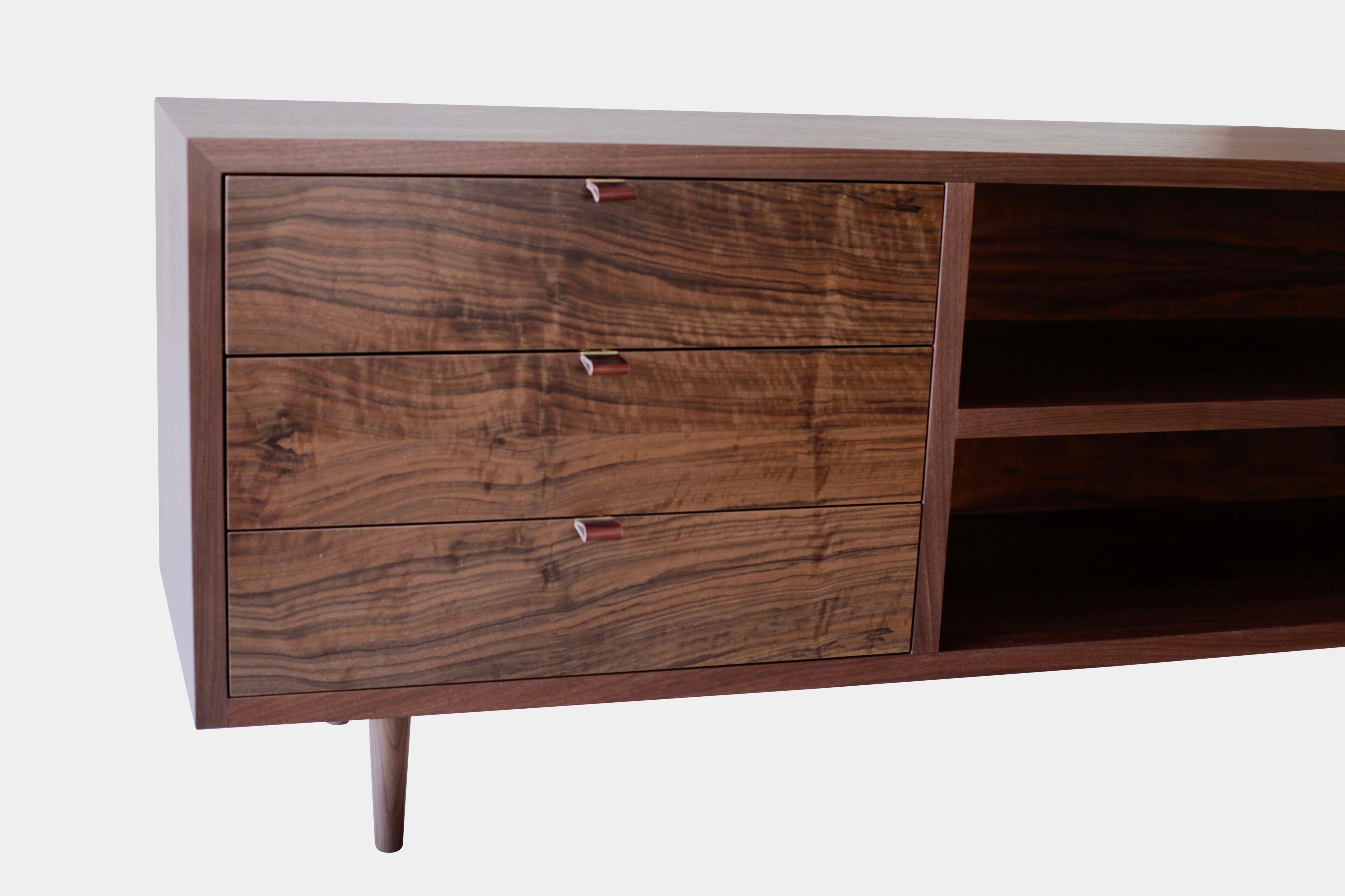 American Mid-Century Inspired Walnut Sideboard / Credenza by Boyd & Allister  For Sale