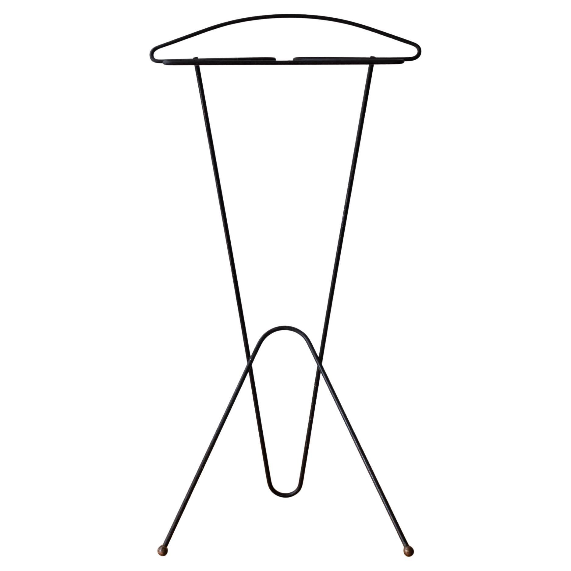 Mid Century Eisen und Messing Valet Stand 1950s
