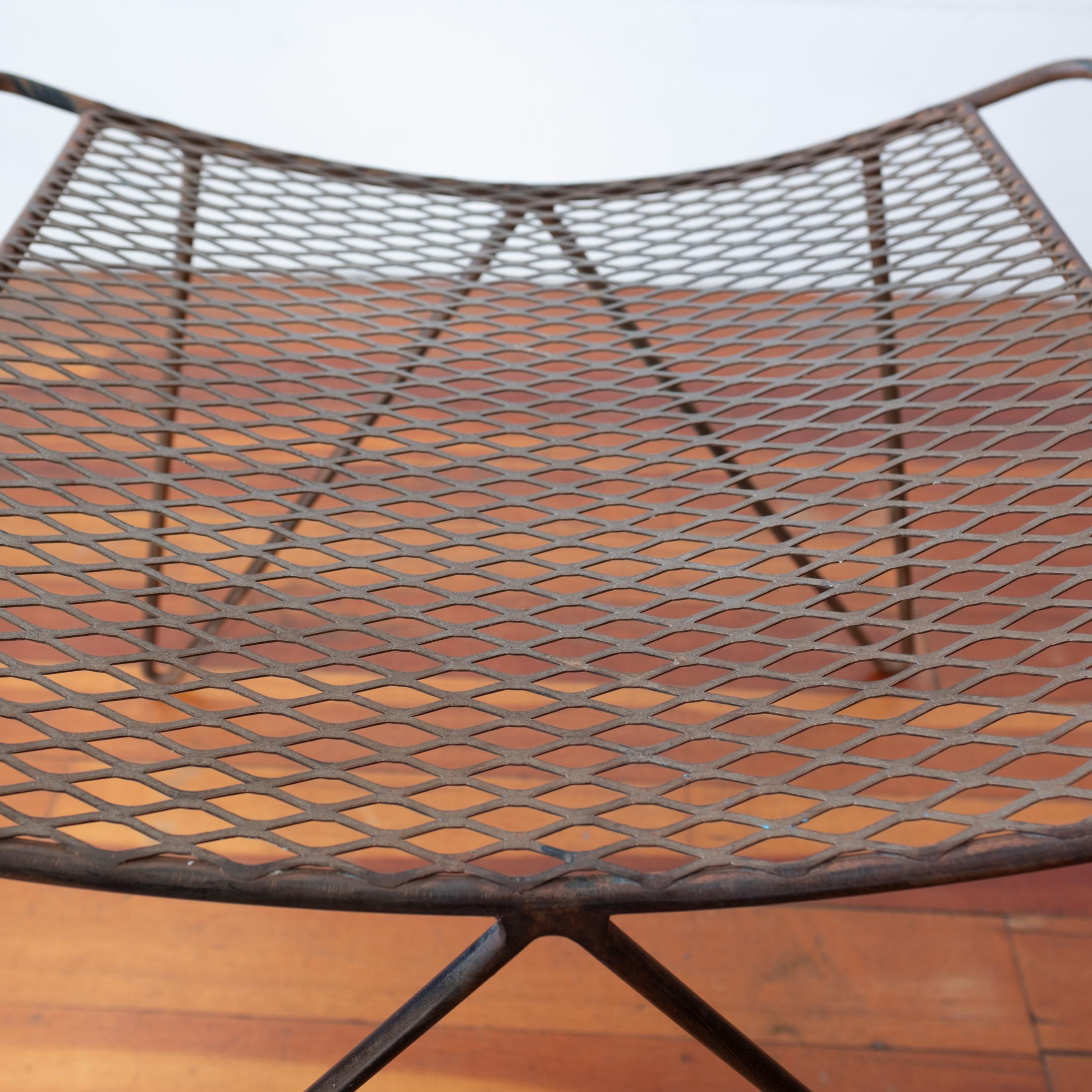 Mid Century Iron and Expanded Metal Stool For Sale 4