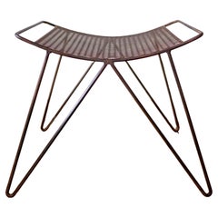 Retro Mid Century Iron and Expanded Metal Stool