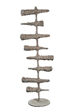 Mid Century Iron and Gesso Brutalist Sculpture