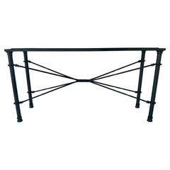 Mid Century Iron and Glass Console Table