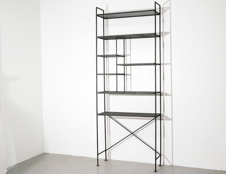 Midcentury Iron and Glass Room Divider at 1stDibs