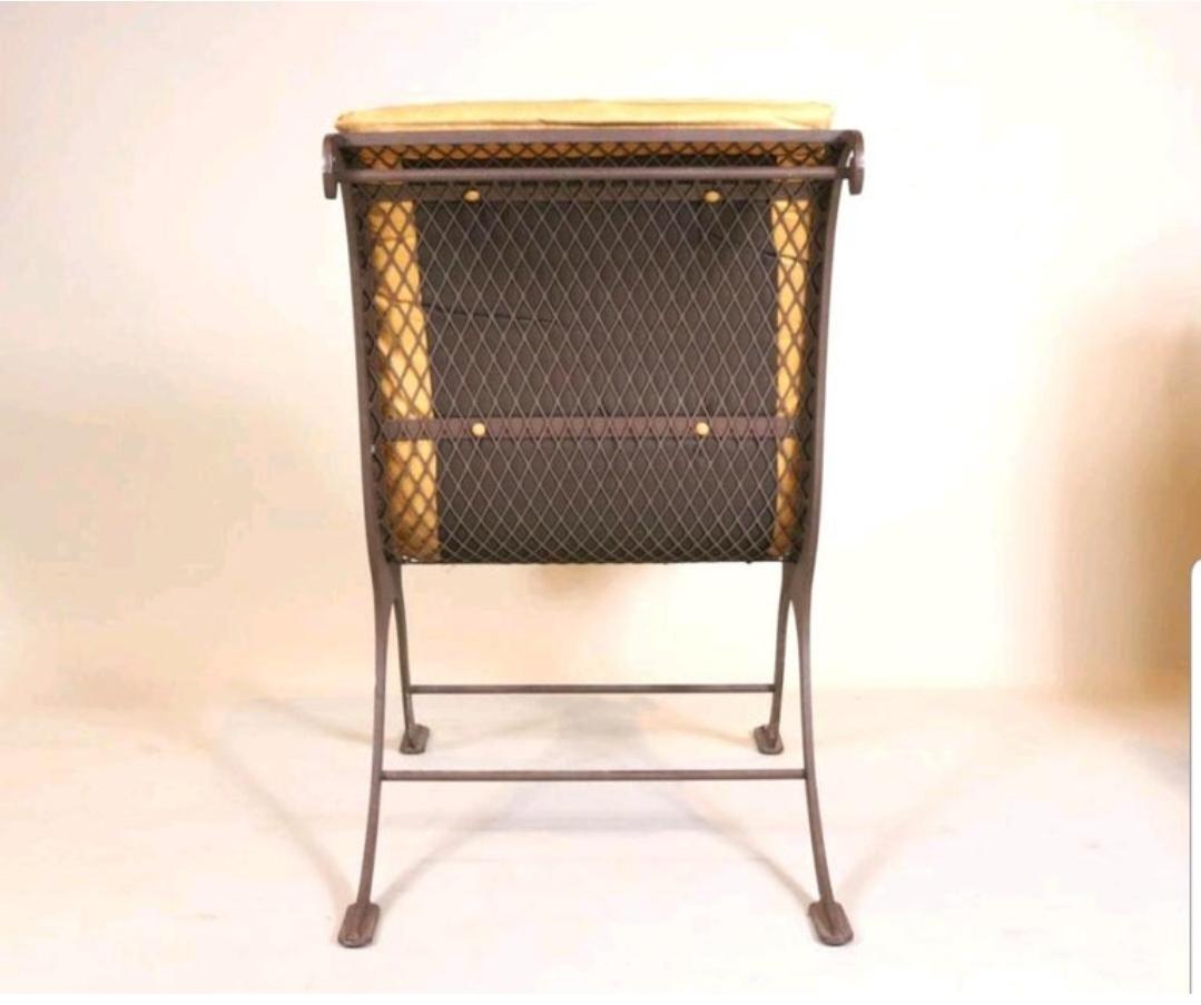 Mid Century Iron and Leather Campeche Chairs For Sale 7