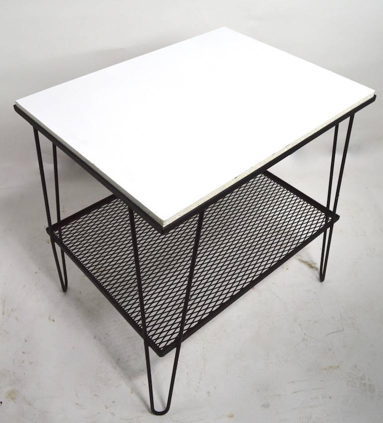 Mid Century  Iron and Masonite Table In Excellent Condition In New York, NY