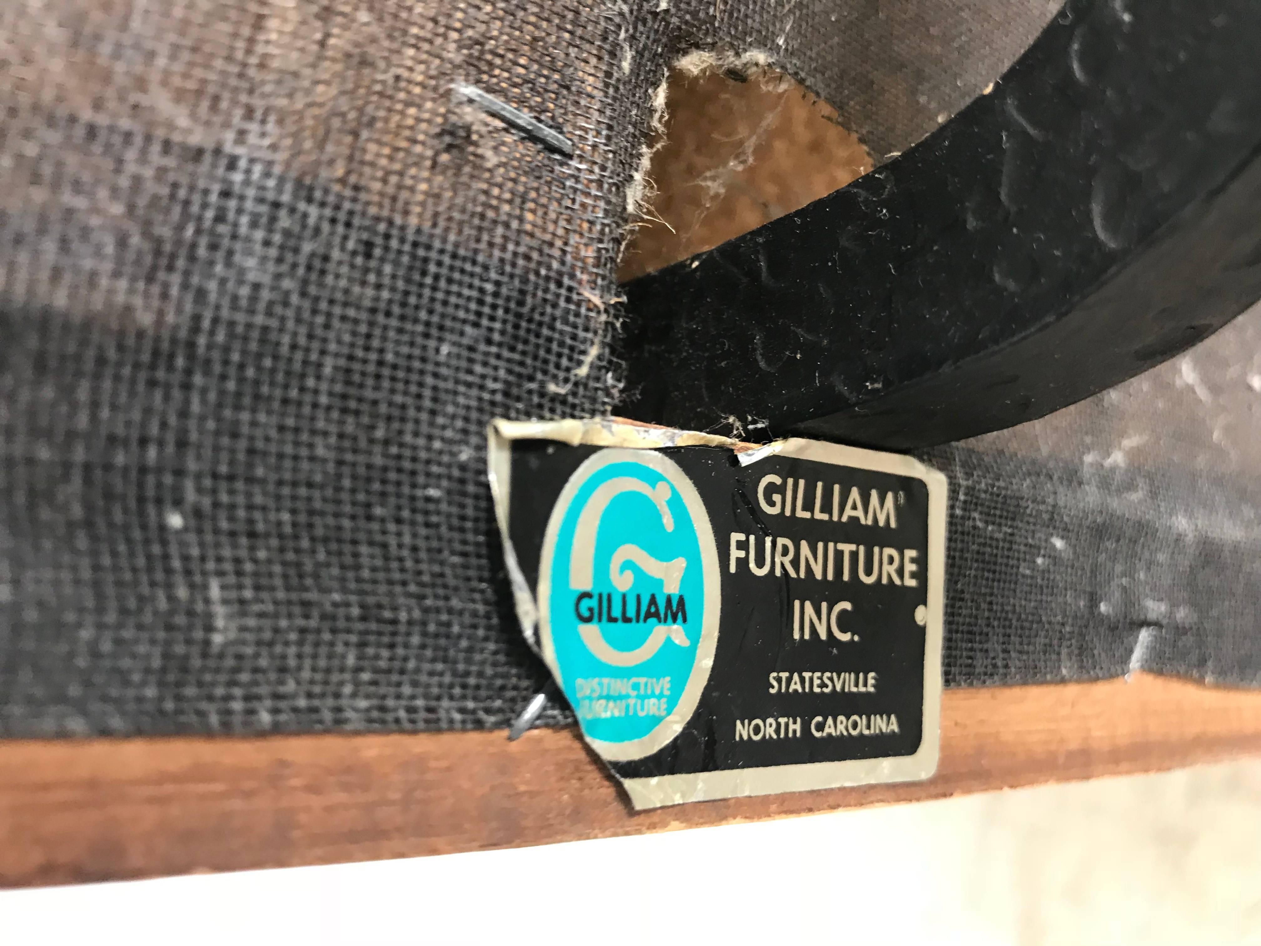 Midcentury Iron and Tufted Leather Bench by Gilliam Furniture Inc In Good Condition In Buffalo, NY