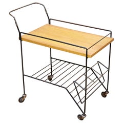 Mid-Century, Iron and Wood Trolley after Mathieu Mategot, circa 1960