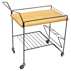 Mid-Century, Iron and Wood Trolley after Mathieu Mategot, circa 1960