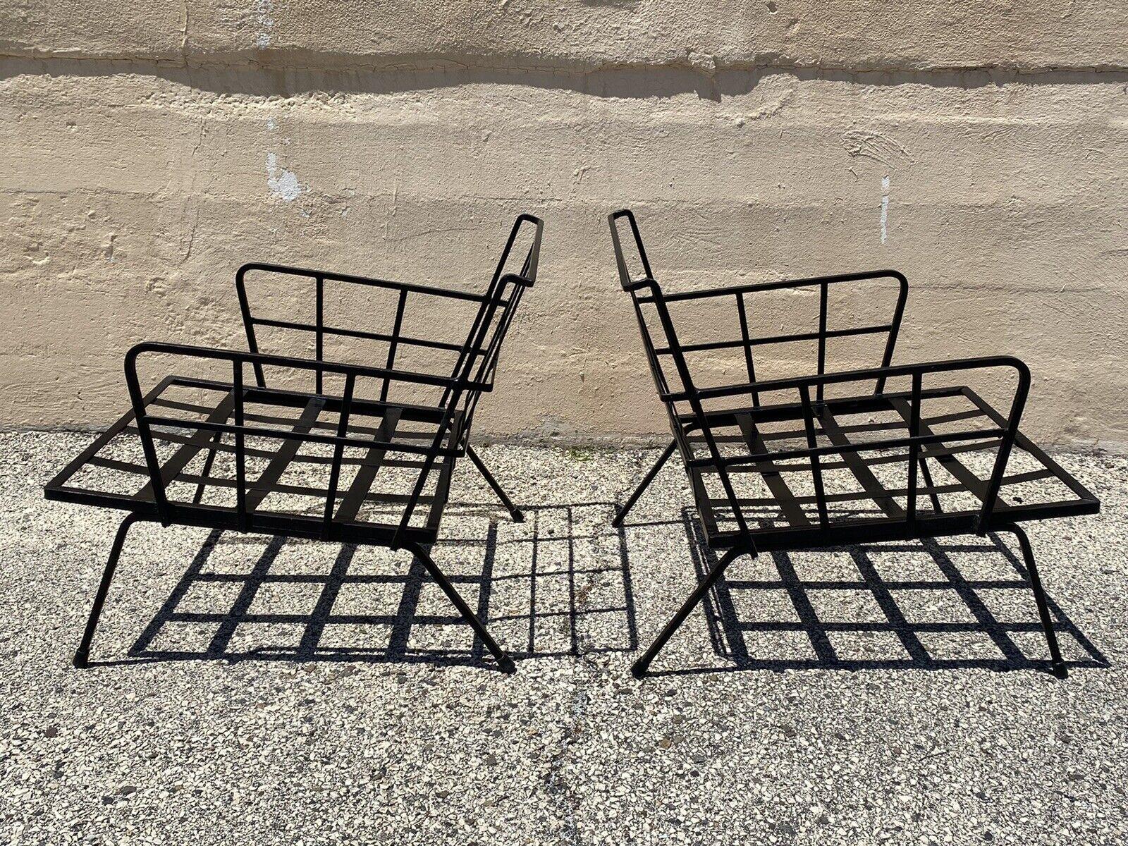 Mid Century Iron Arthur Umanoff Adrian Pearsall Style Club Lounge Chair - a Pair 4