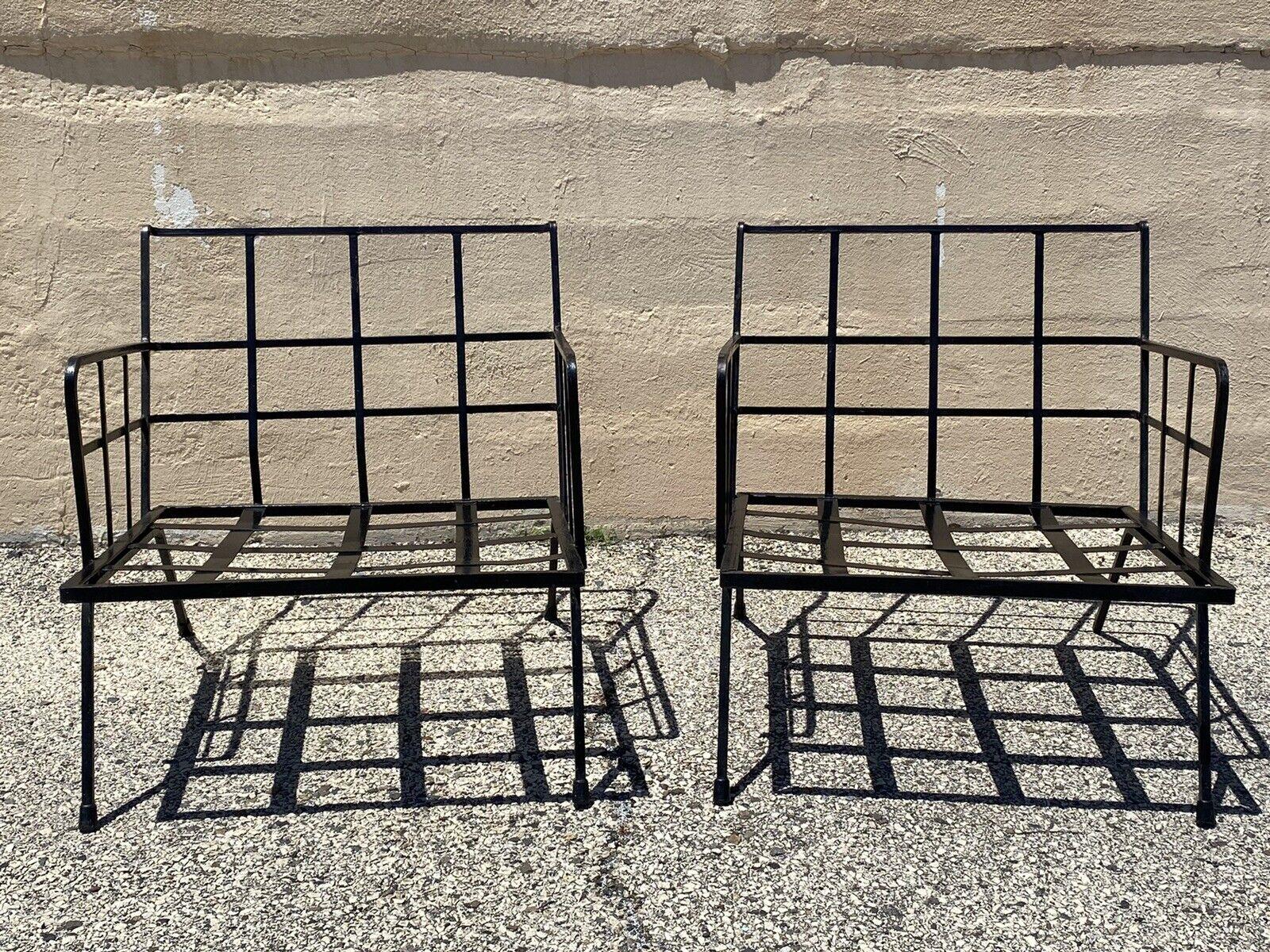 Mid-Century Modern Mid Century Iron Arthur Umanoff Adrian Pearsall Style Club Lounge Chair - a Pair