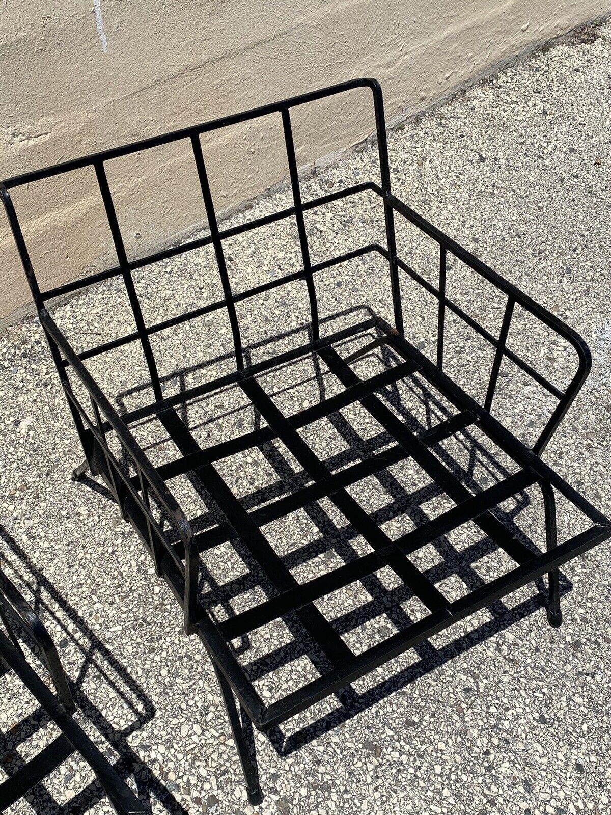 Mid Century Iron Arthur Umanoff Adrian Pearsall Style Club Lounge Chair - a Pair In Good Condition In Philadelphia, PA