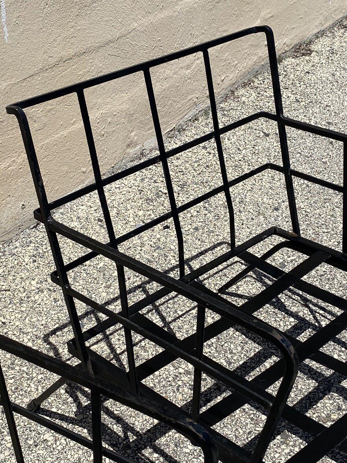 20th Century Mid Century Iron Arthur Umanoff Adrian Pearsall Style Club Lounge Chair - a Pair
