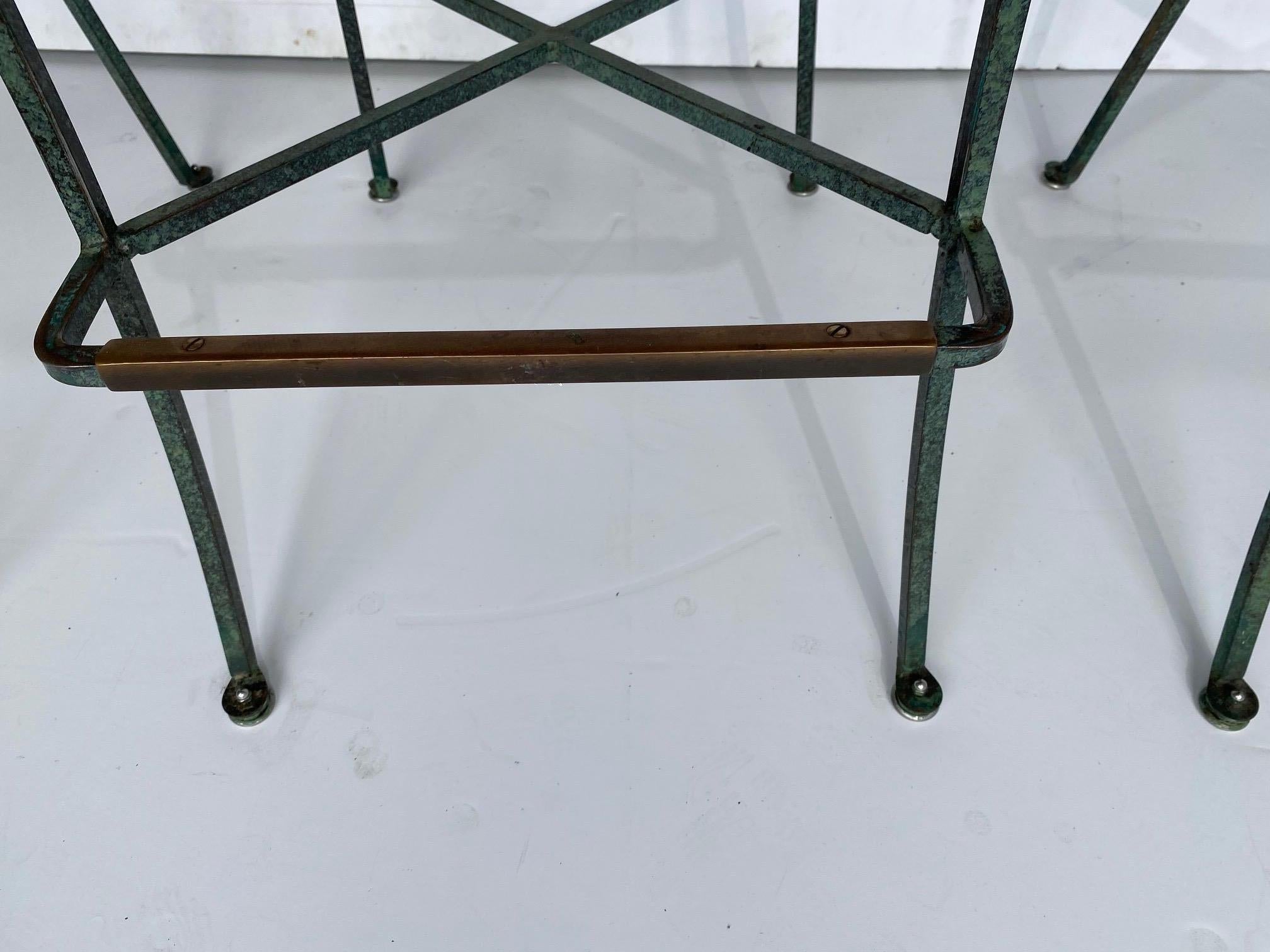 American MidCentury Iron Bar Stools Set of 4 For Sale