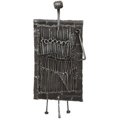 Mid-Century Iron Brutalist Sculpture by J. Duval Brasseur