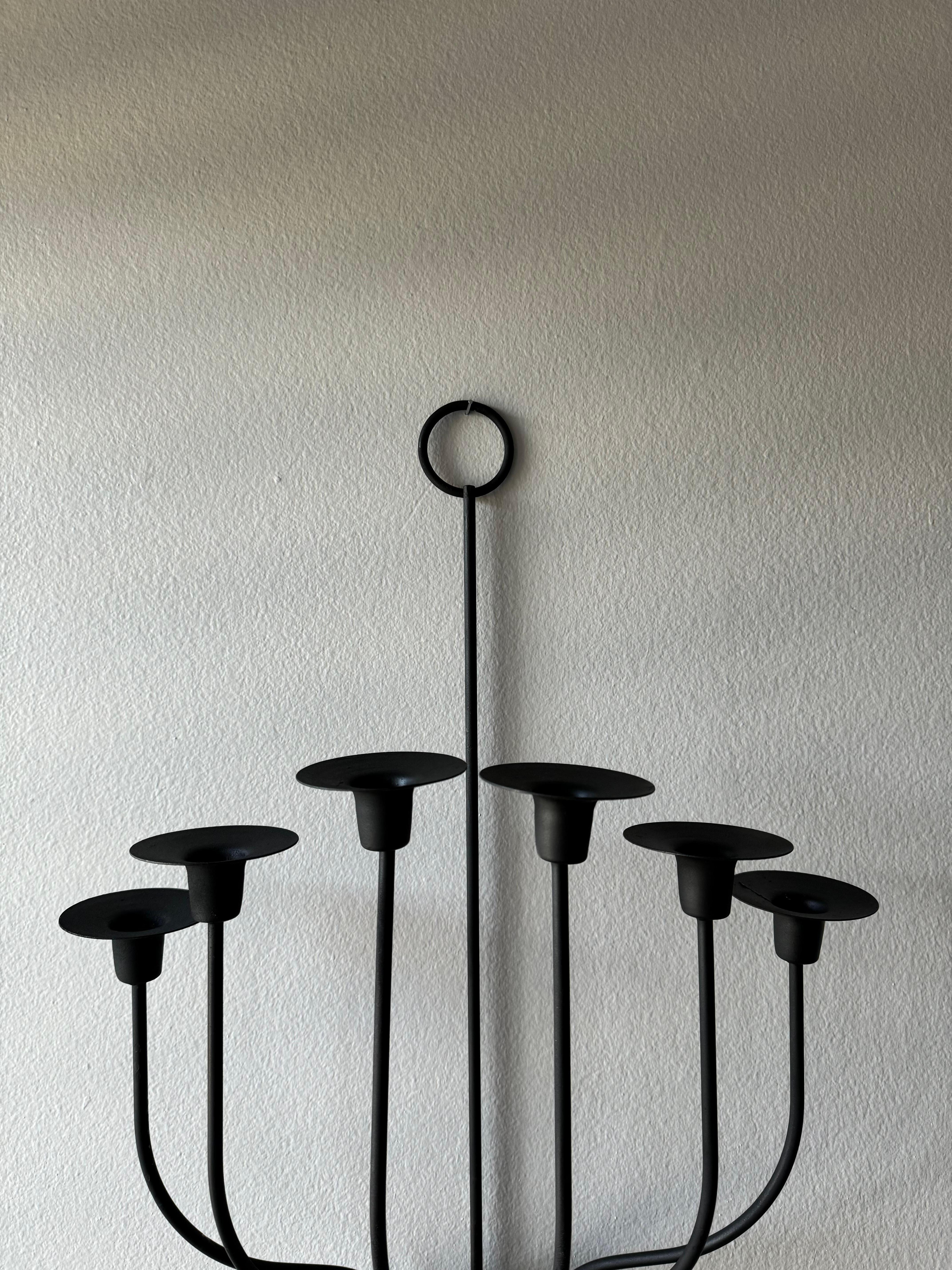 Mid Century Iron Candelabra, 1960s  In Good Condition For Sale In Costa Mesa, CA