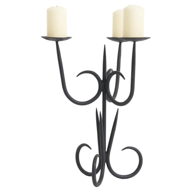 Midcentury Iron Candelabra For Sale at 1stDibs