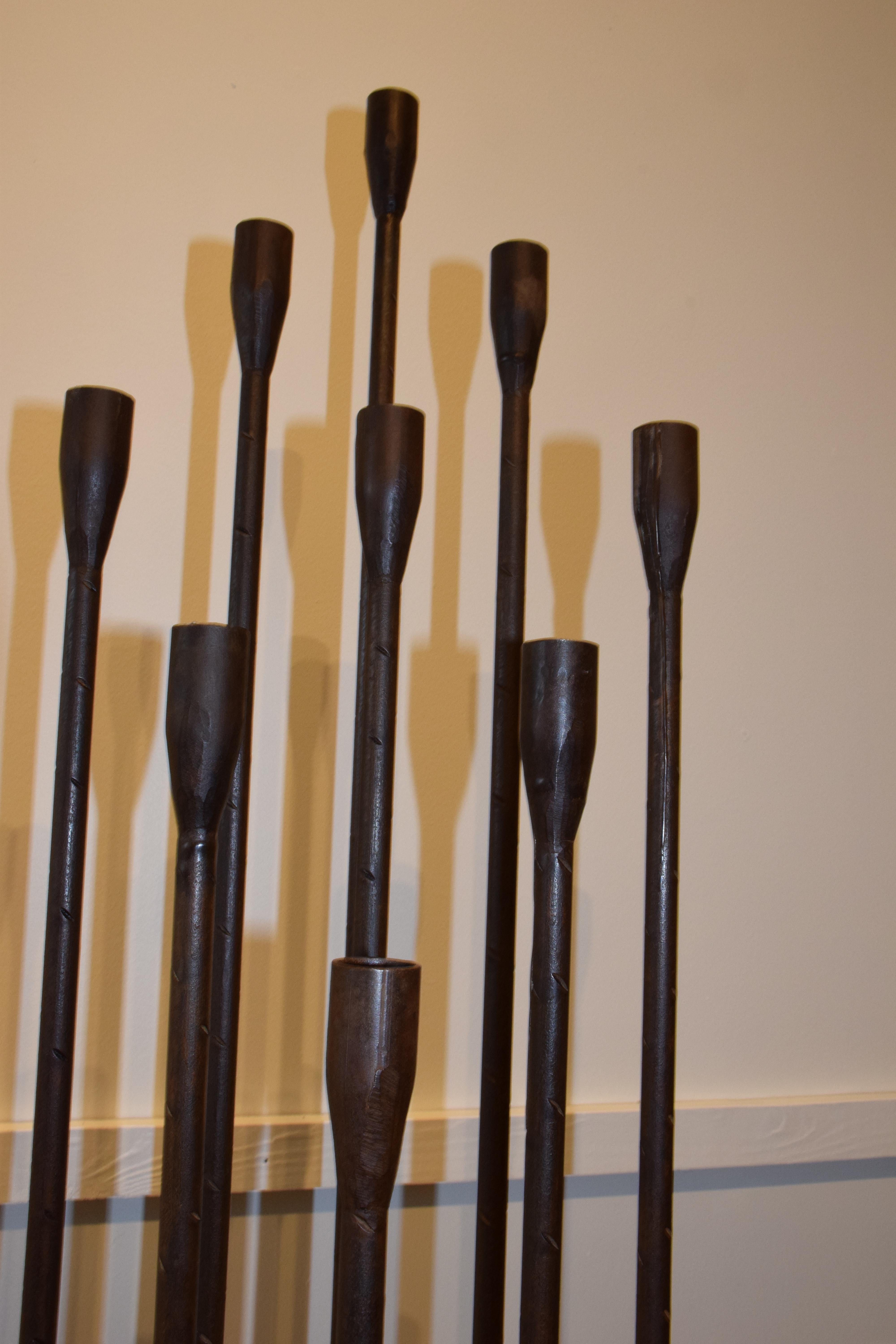 Midcentury Iron Candelabra in the Style of Harry Bertoia, 20th Century 1