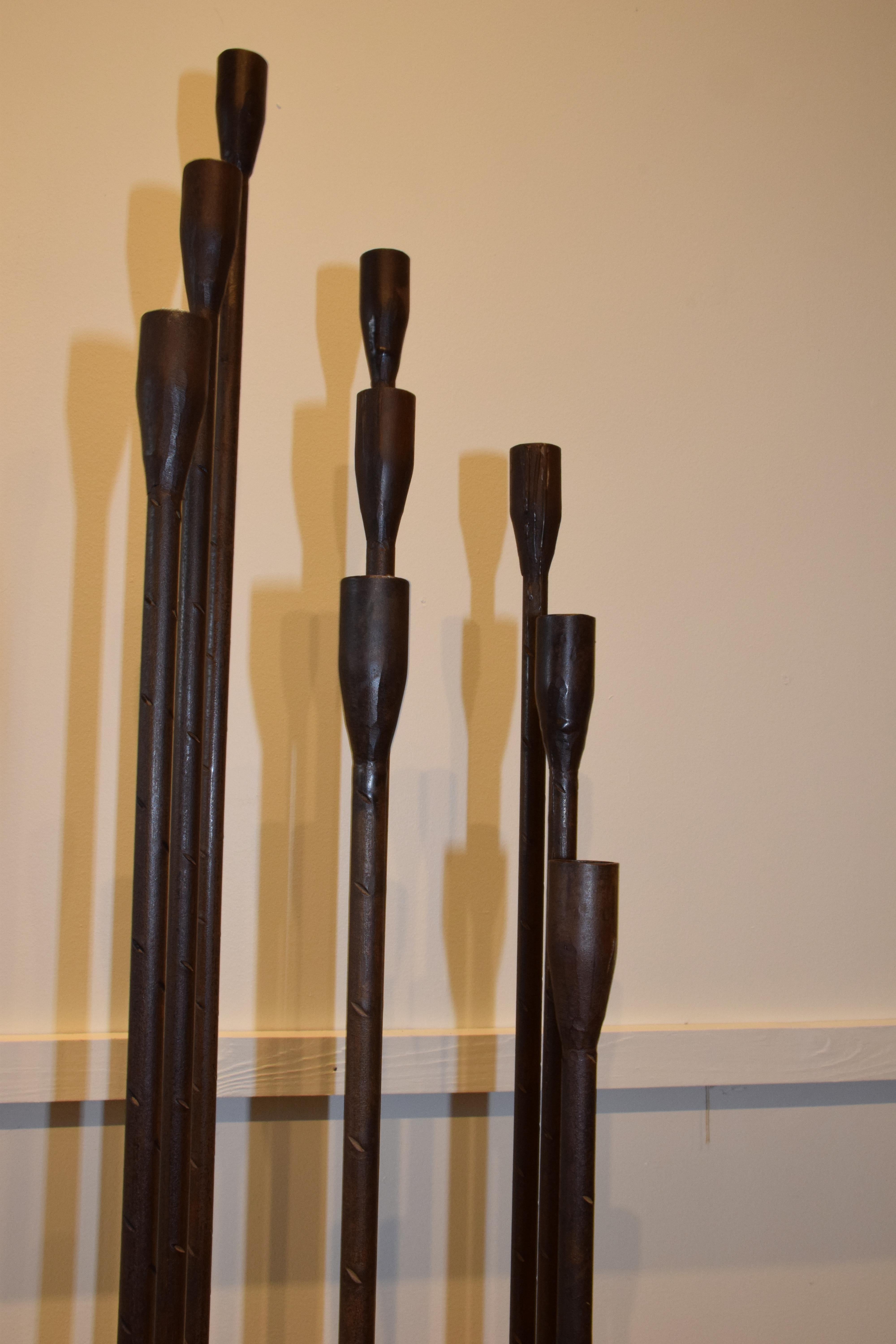 Midcentury Iron Candelabra in the Style of Harry Bertoia, 20th Century 2