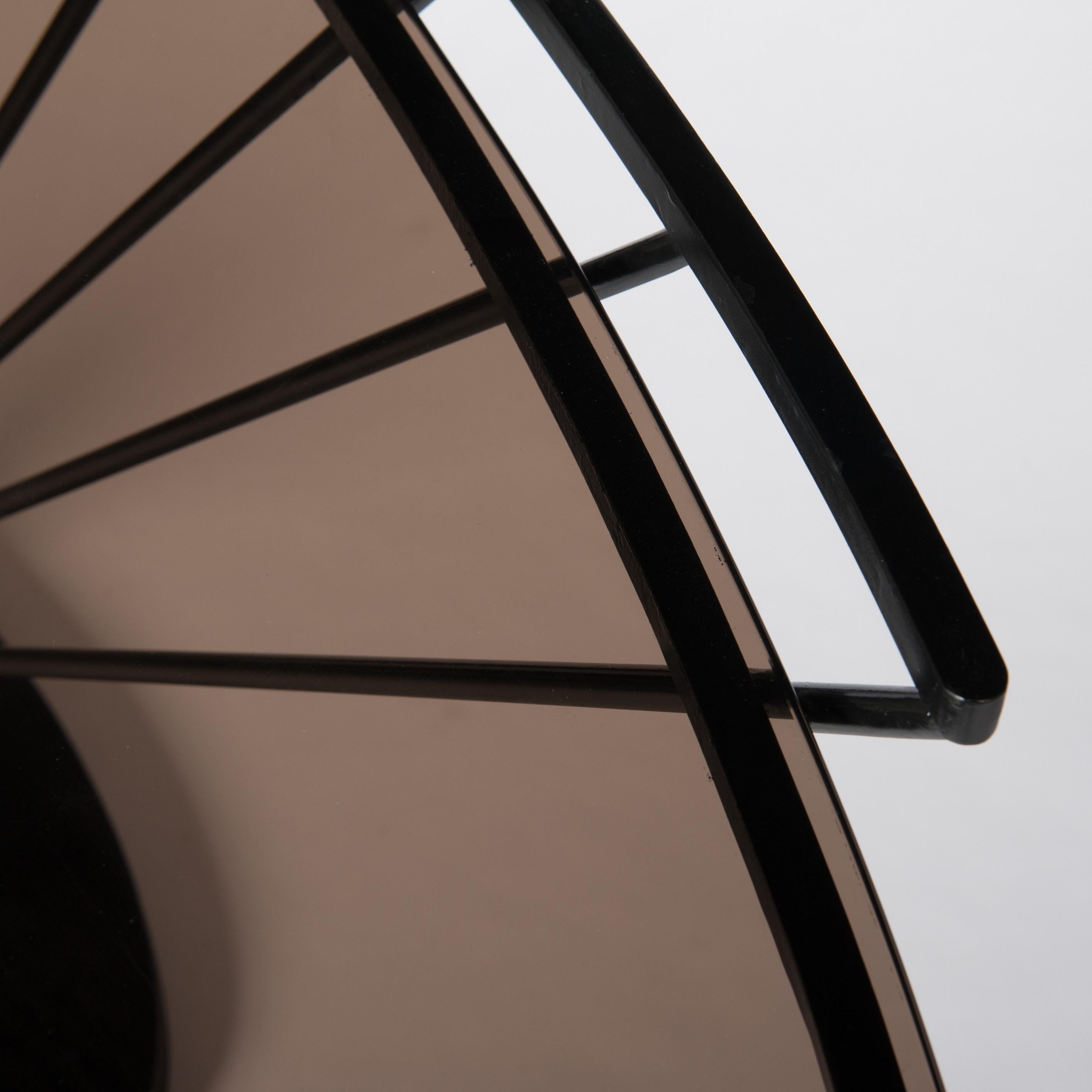 Table console en fer du milieu du siècle avec plateau en verre fumé par Marzio Cecchi pour Hermès Bon état - En vente à Salzburg, AT