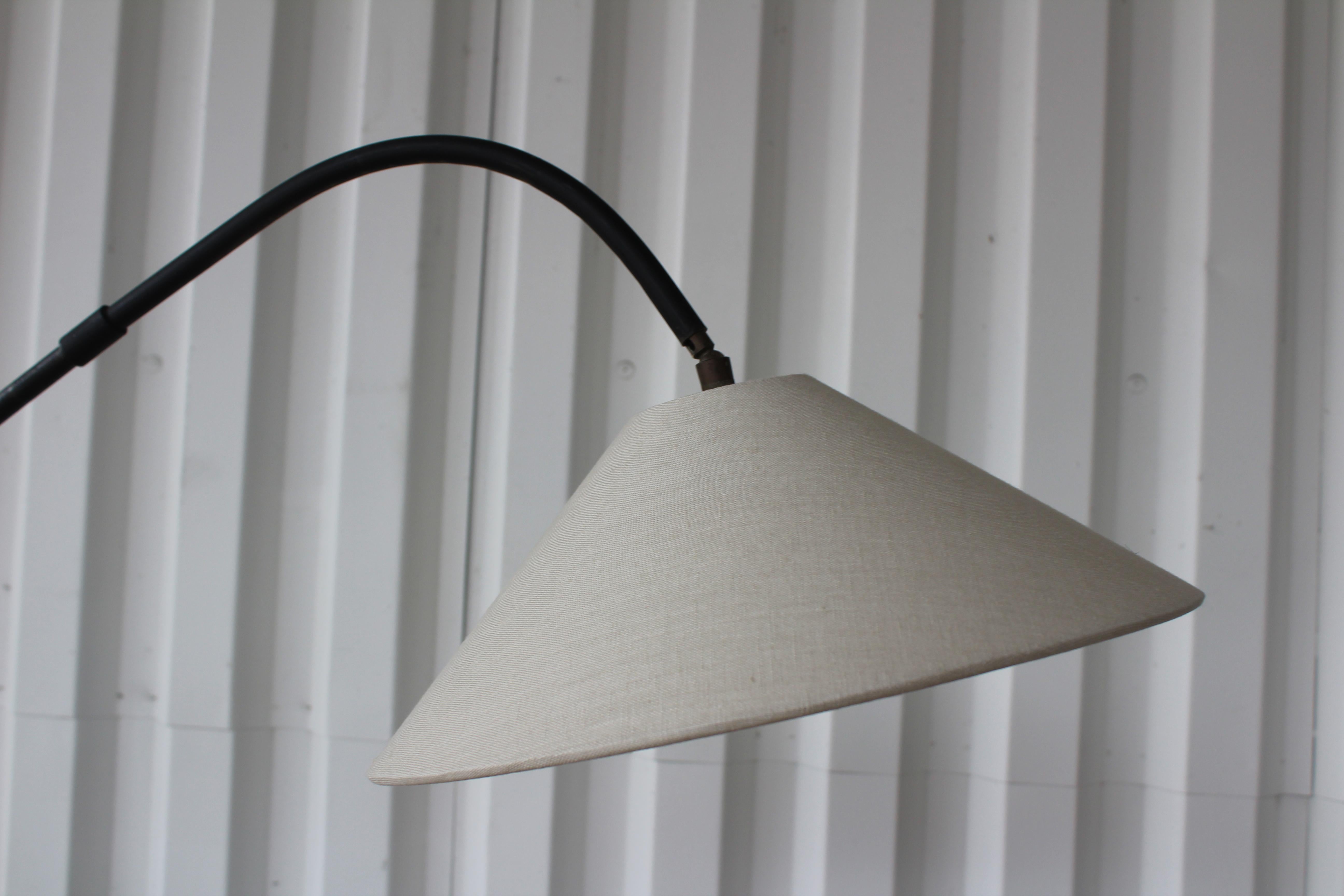 Midcentury Iron Counter Balance Floor Lamp, France, 1950s In Good Condition In Los Angeles, CA