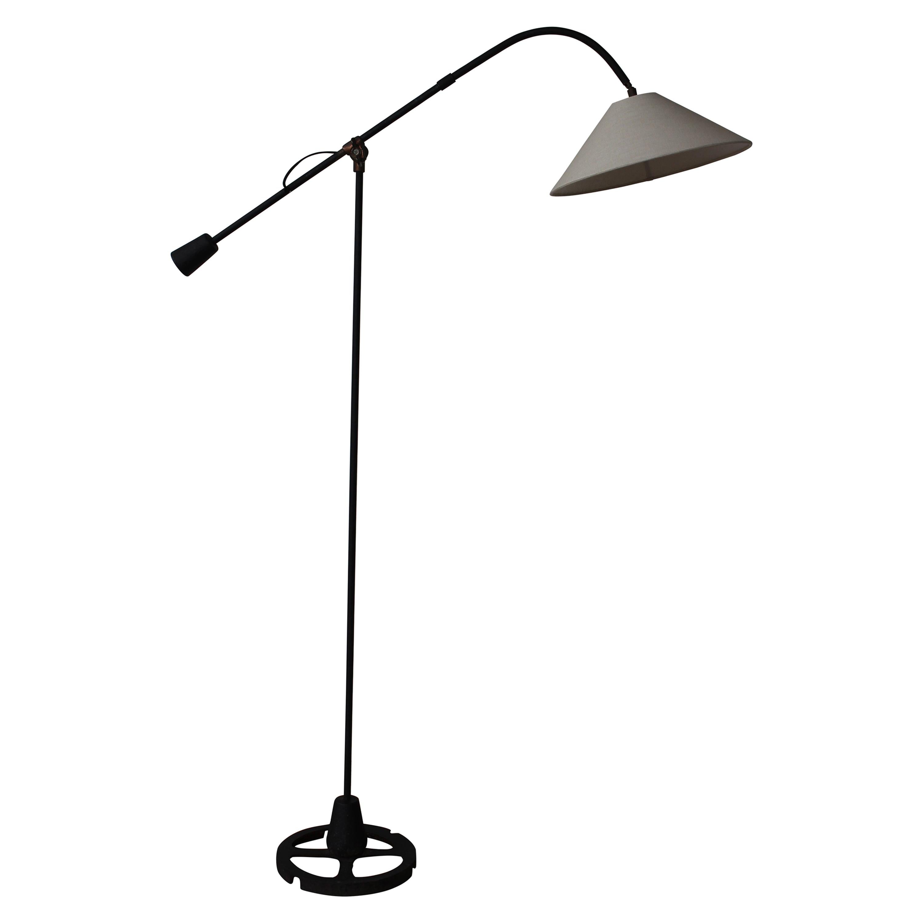 Midcentury Iron Counter Balance Floor Lamp, France, 1950s at 1stDibs