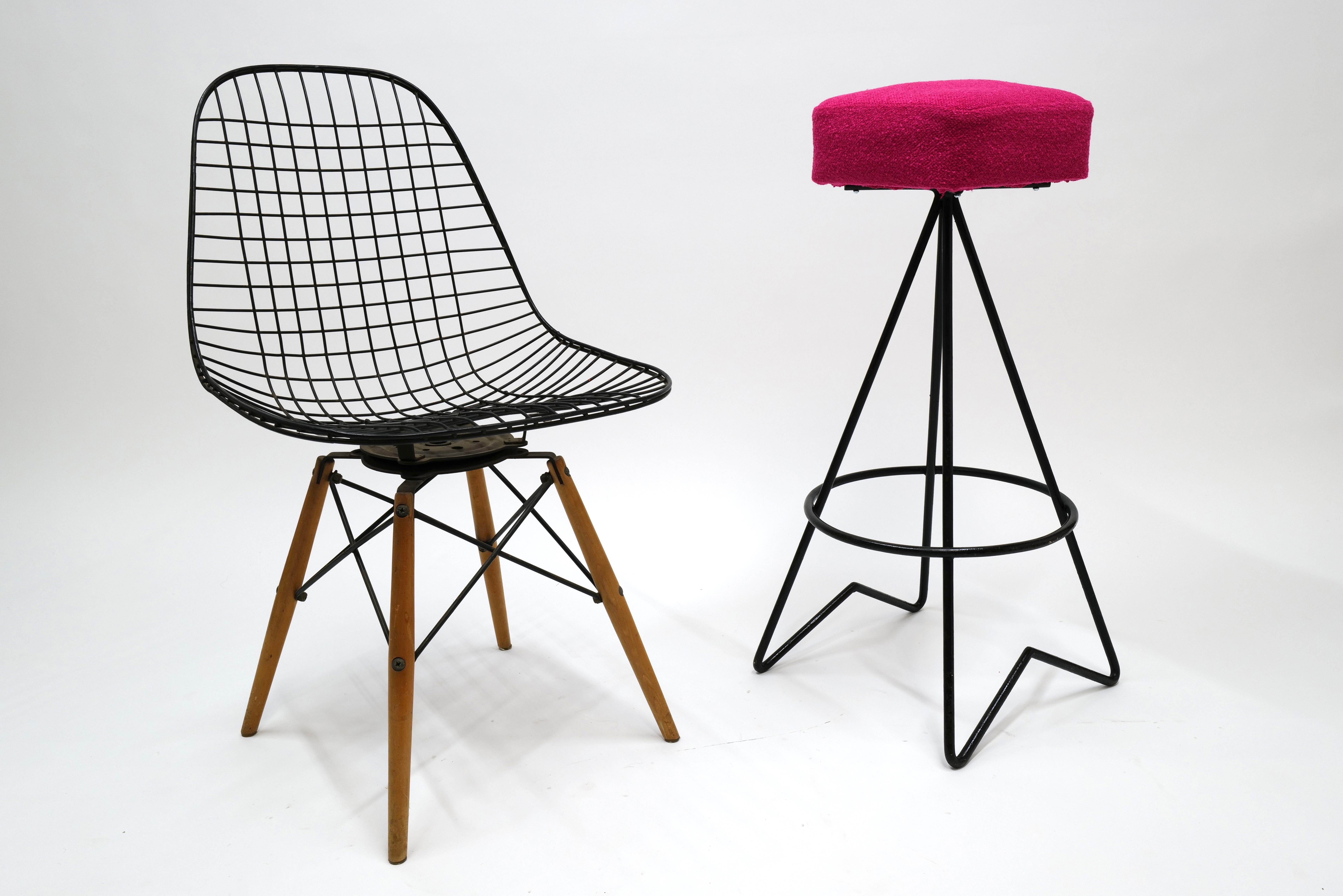 Mid Century Iron Counter Height Barstools 6