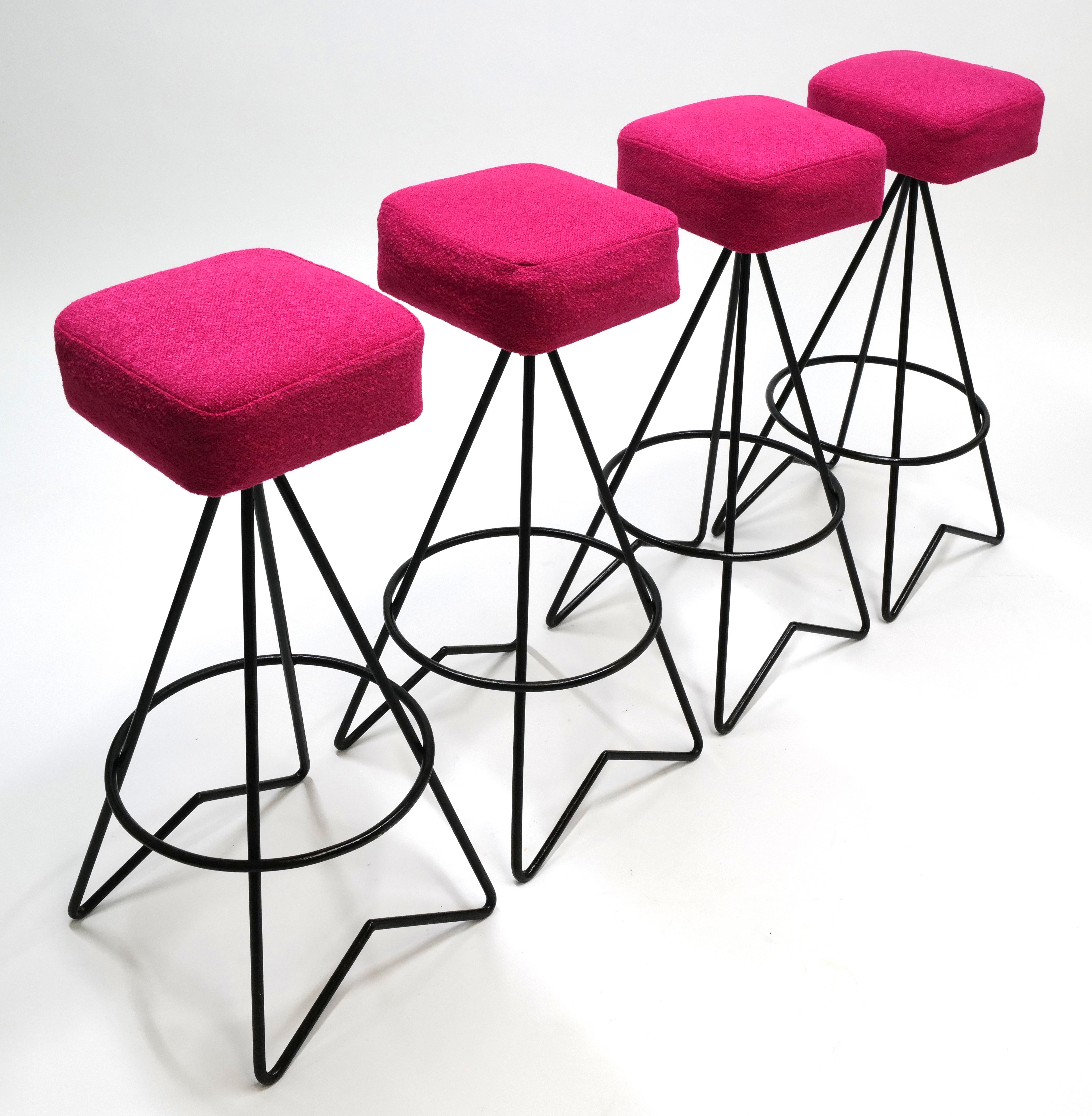Mid Century Iron Counter Height Barstools 8