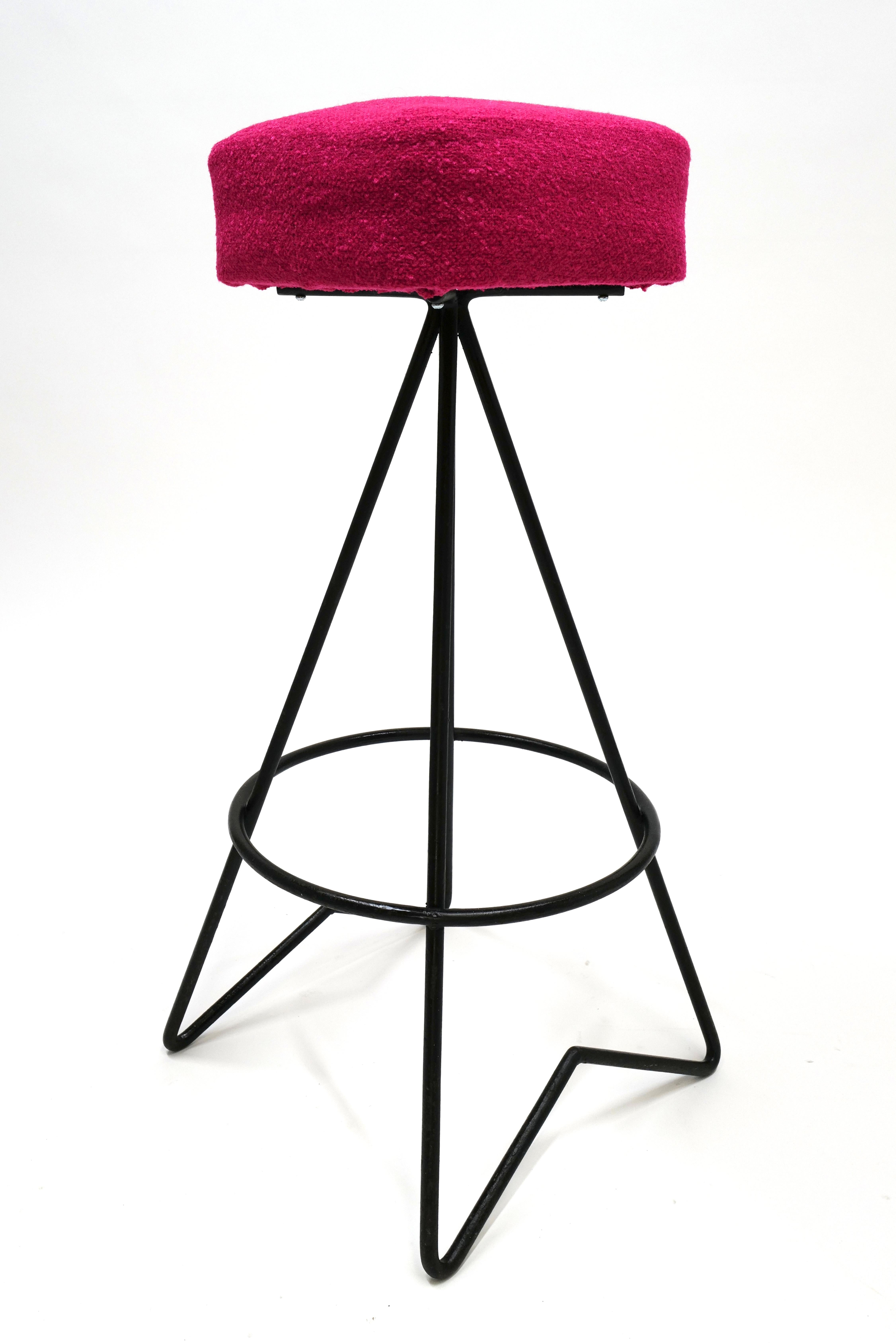 Mid Century Iron Counter Height Barstools 1