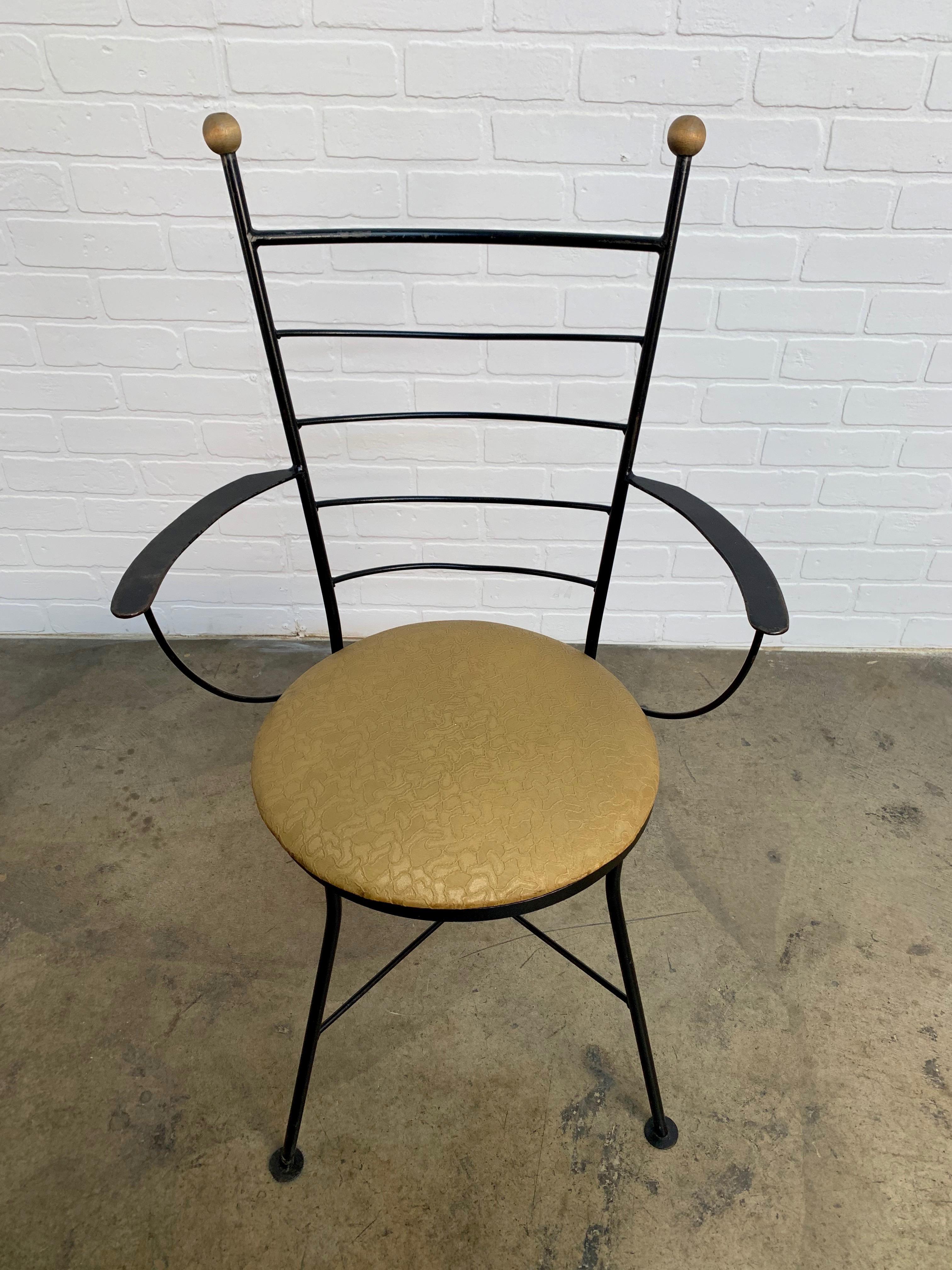 Midcentury Iron Dining Chairs In Good Condition In Denton, TX