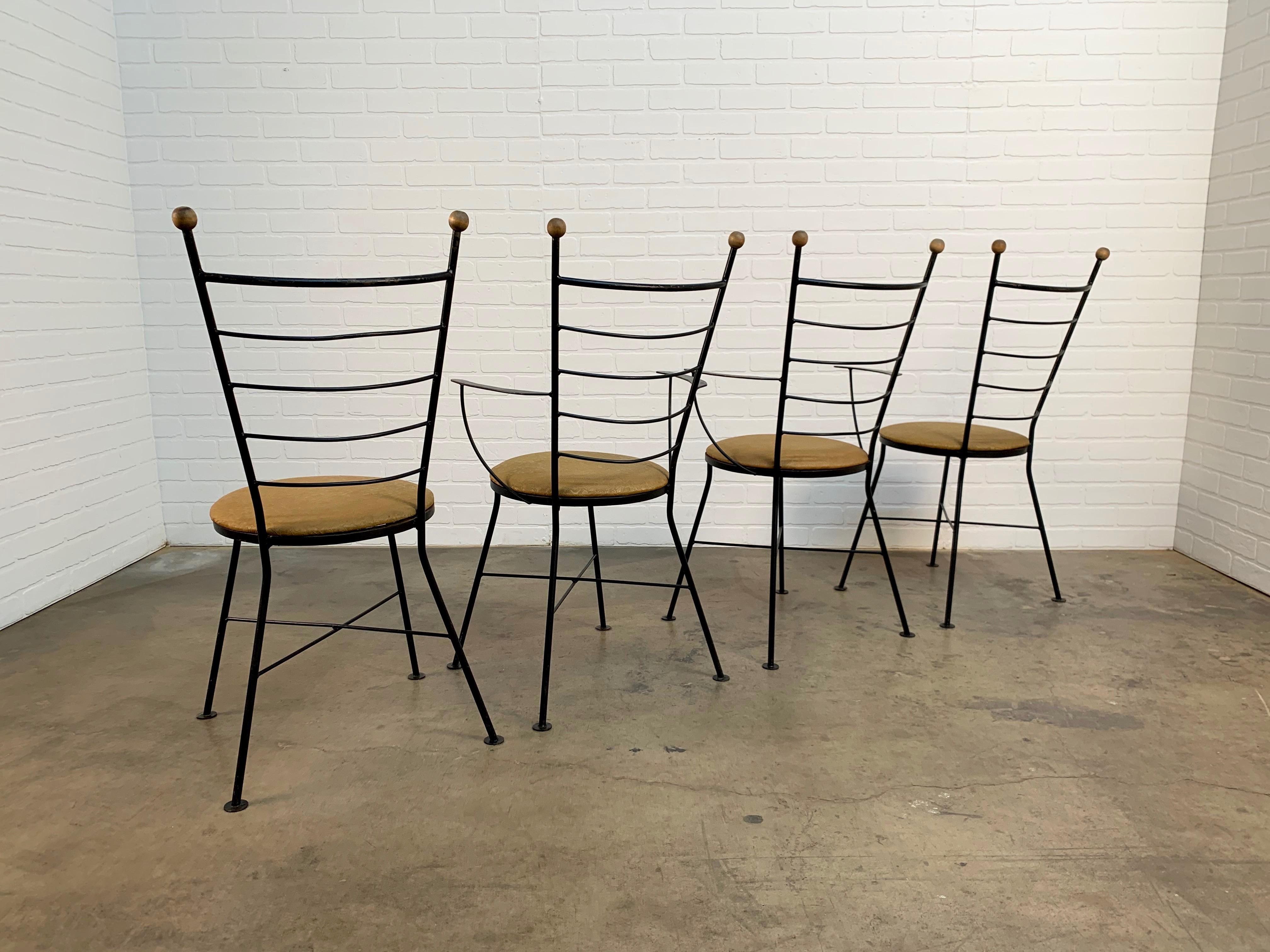 20th Century Midcentury Iron Dining Chairs