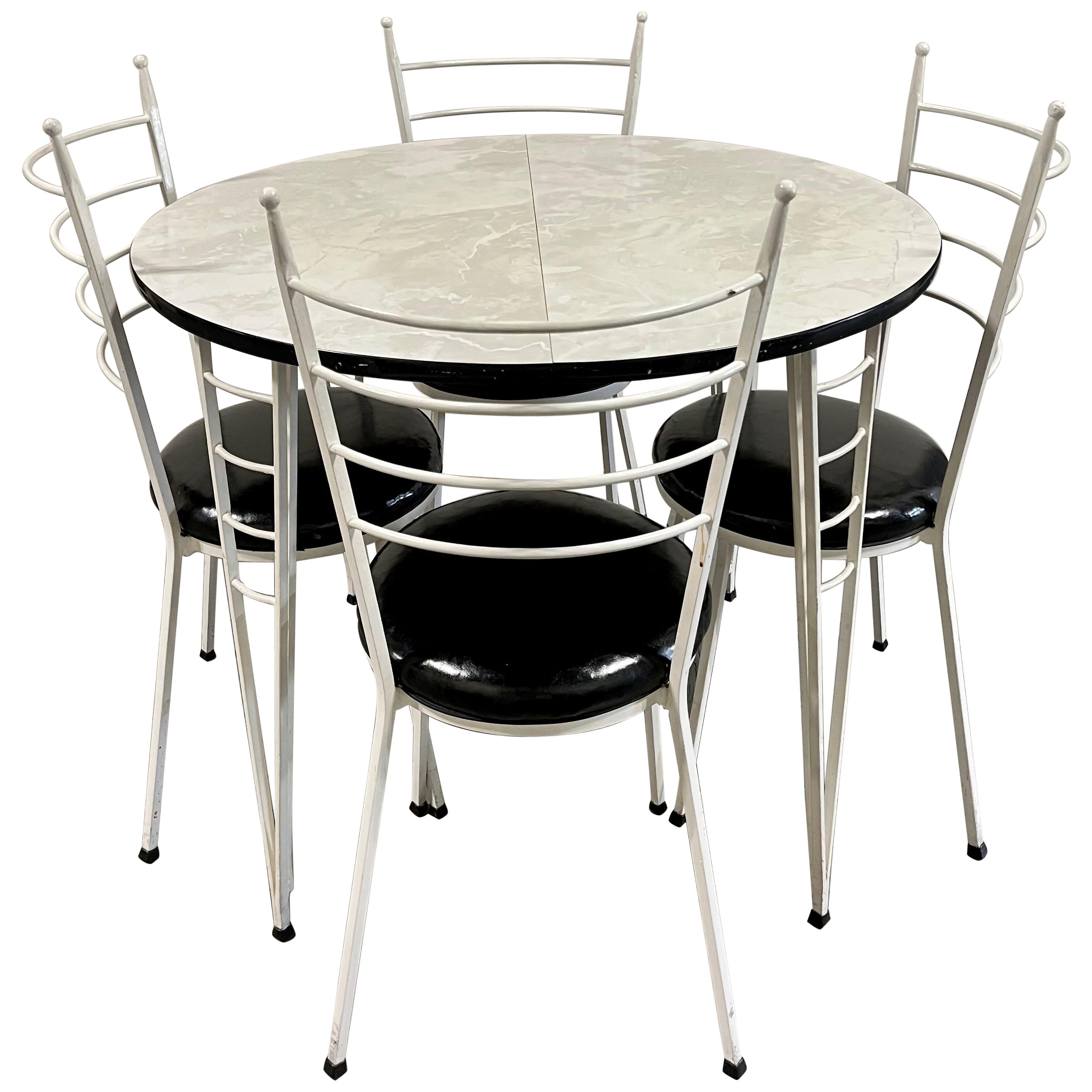 Mid Century Iron Dining Table and Chairs Walter of Wabash For Sale