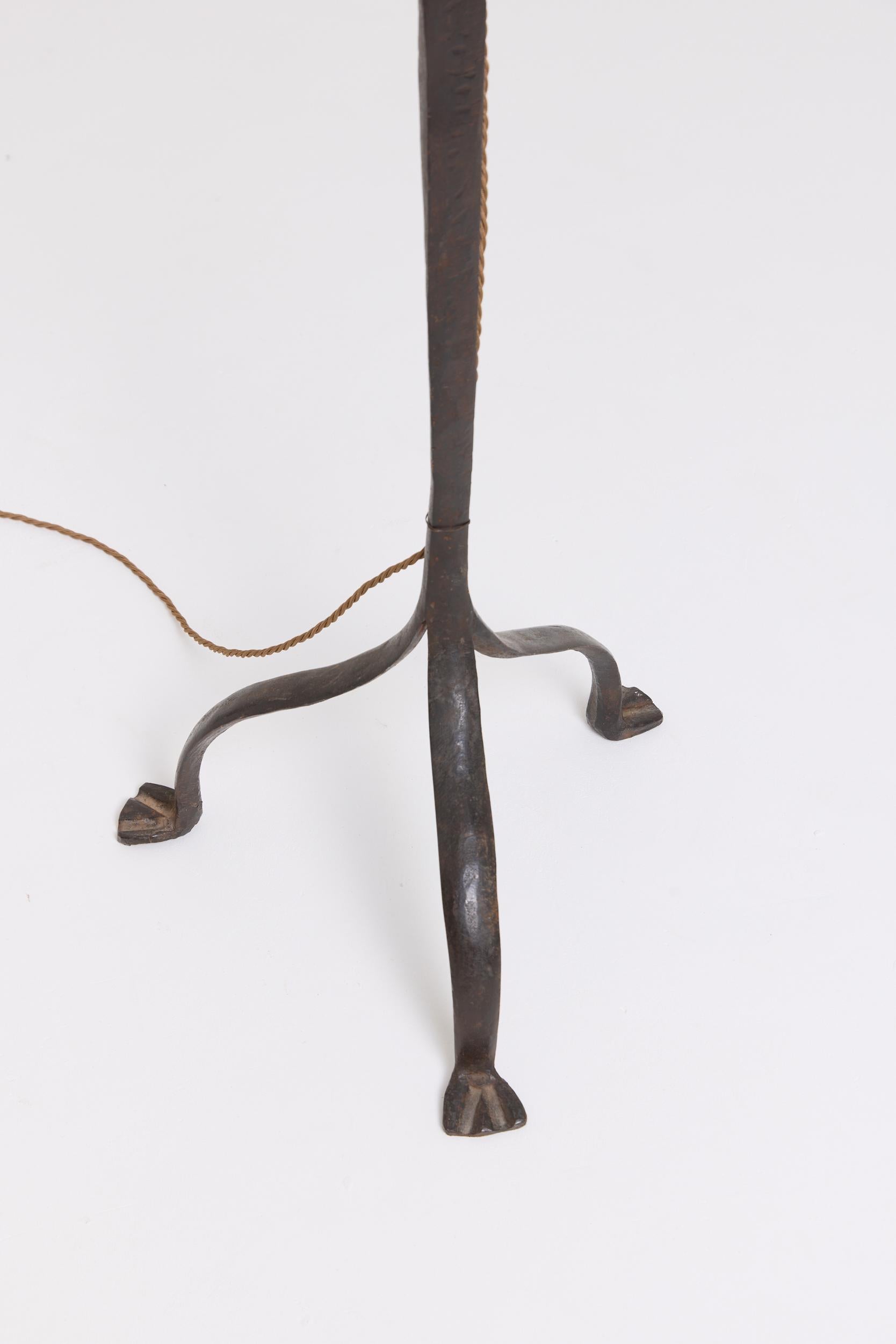 Spanish Mid-Century Iron Floor Lamp For Sale