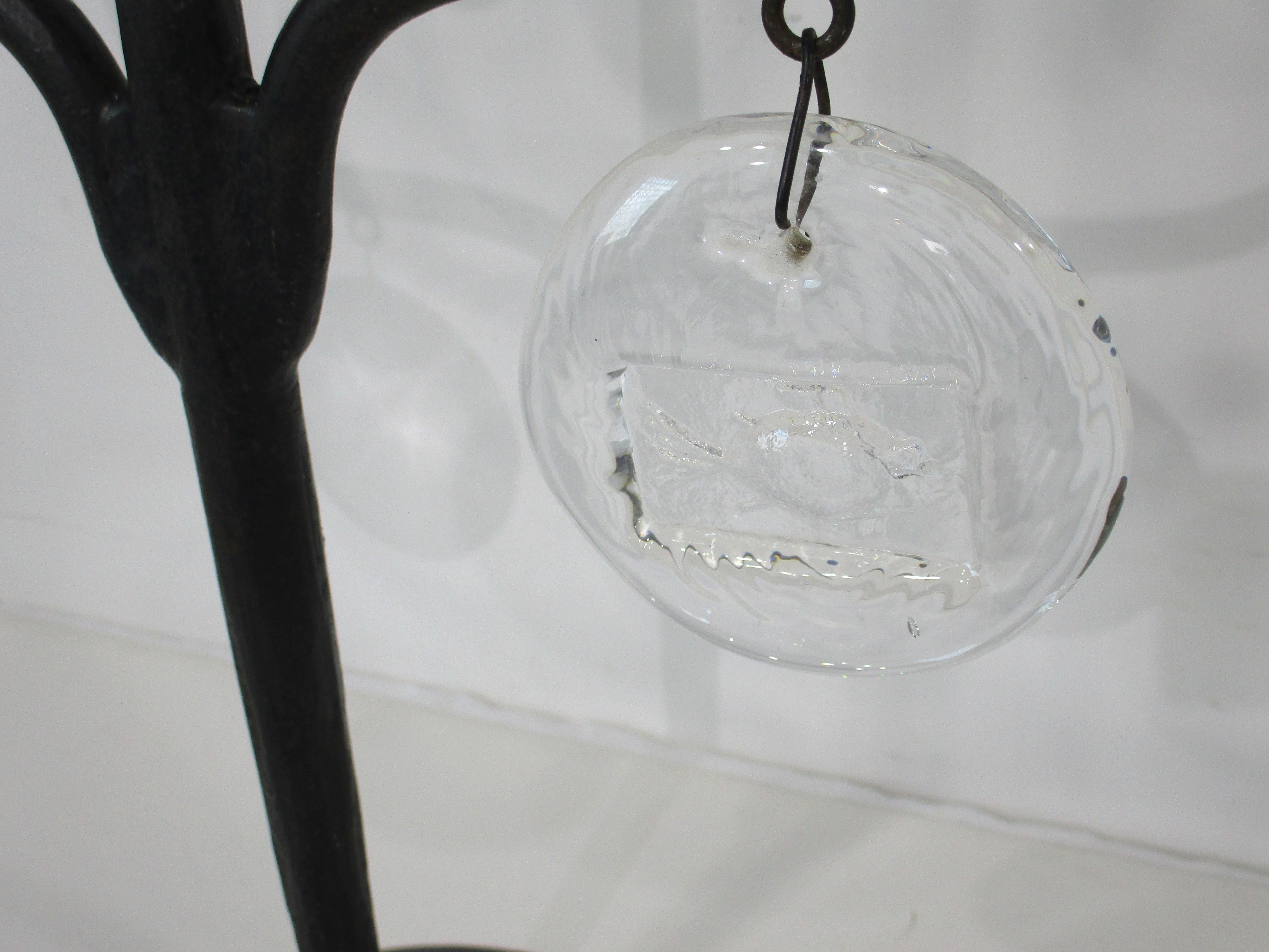 Mid Century Iron / Glass Candelabra by Erik Hoglund / Boda Sweden 1