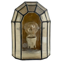 Retro Mid-century Iron Glass Wall Light Sconce Austria, 1970s