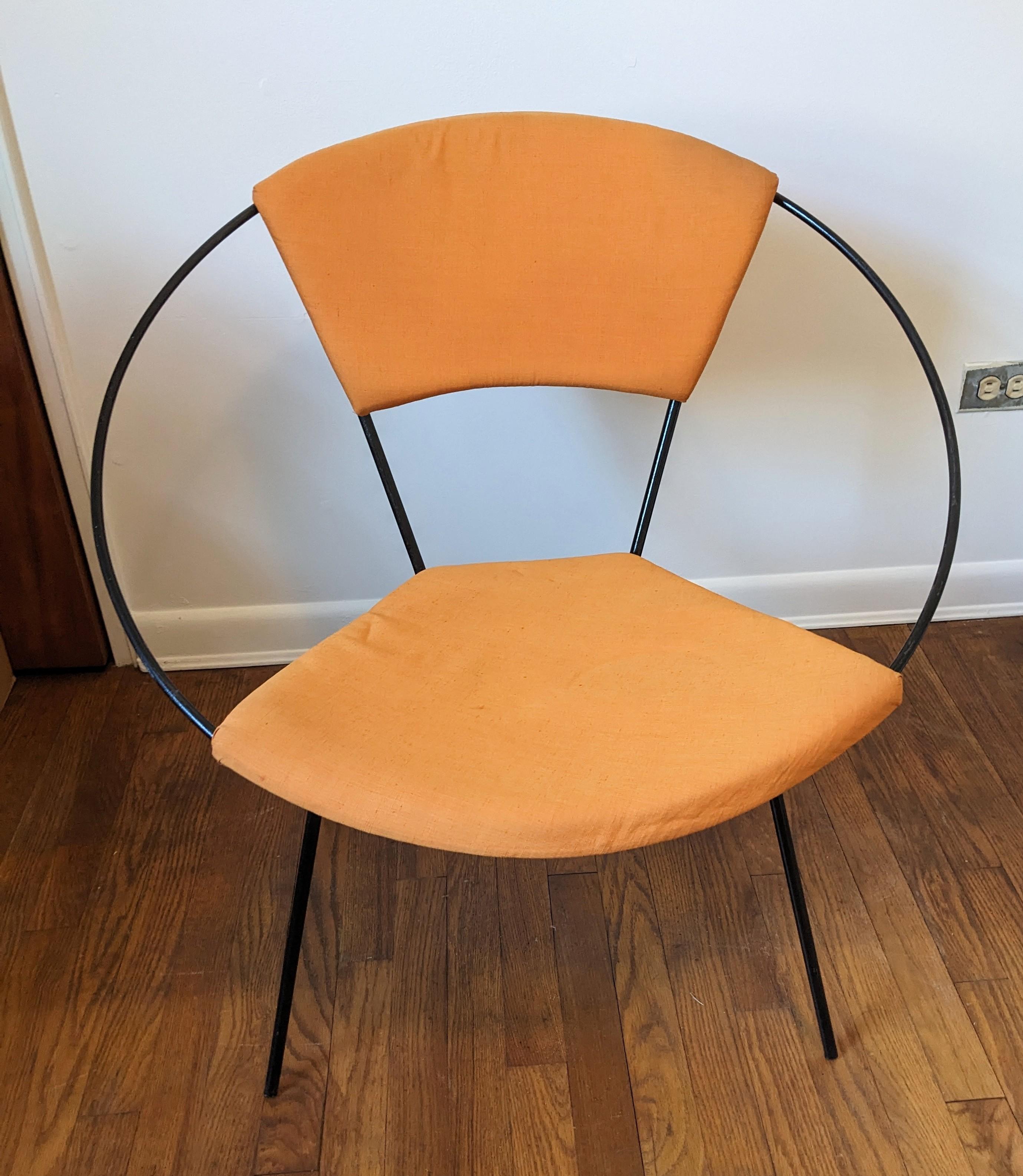 Mid Century Iron Hoop Chair, Reilly-Wolff In Good Condition For Sale In Riverdale, NY