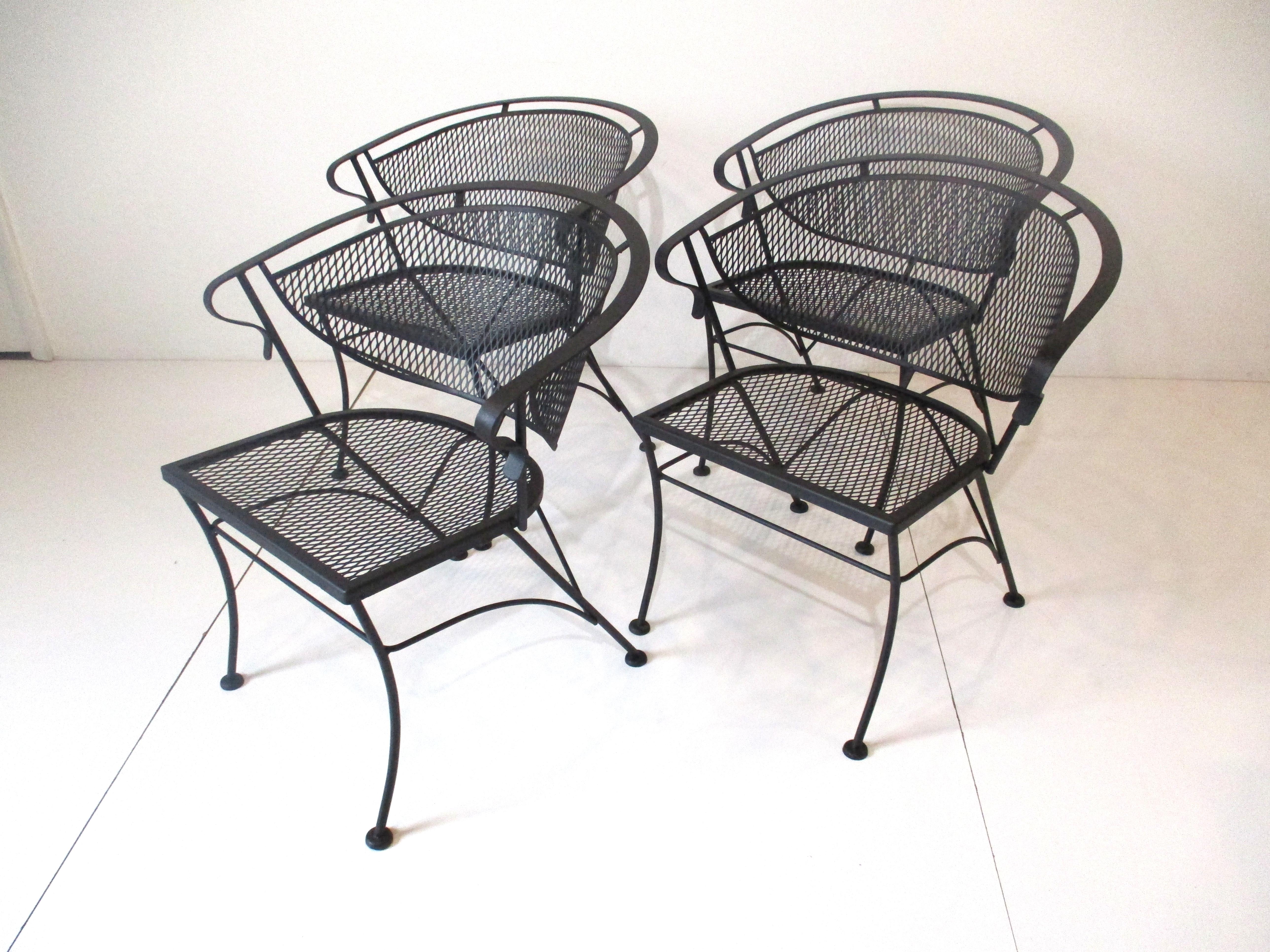 Mid Century Iron Patio, Deck, Garden Lounge Chairs by John Woodard 3