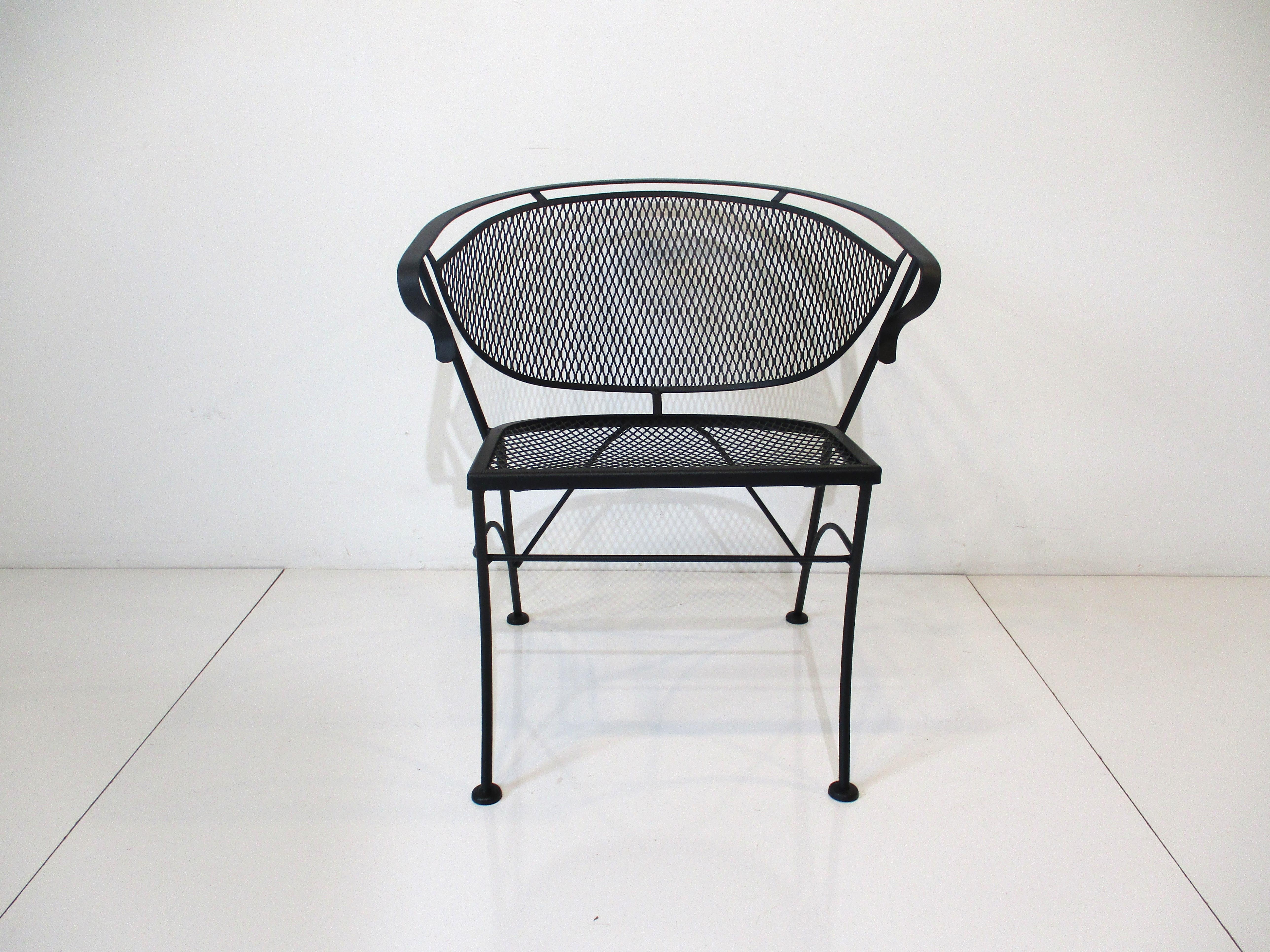 American Mid Century Iron Patio, Deck, Garden Lounge Chairs by John Woodard