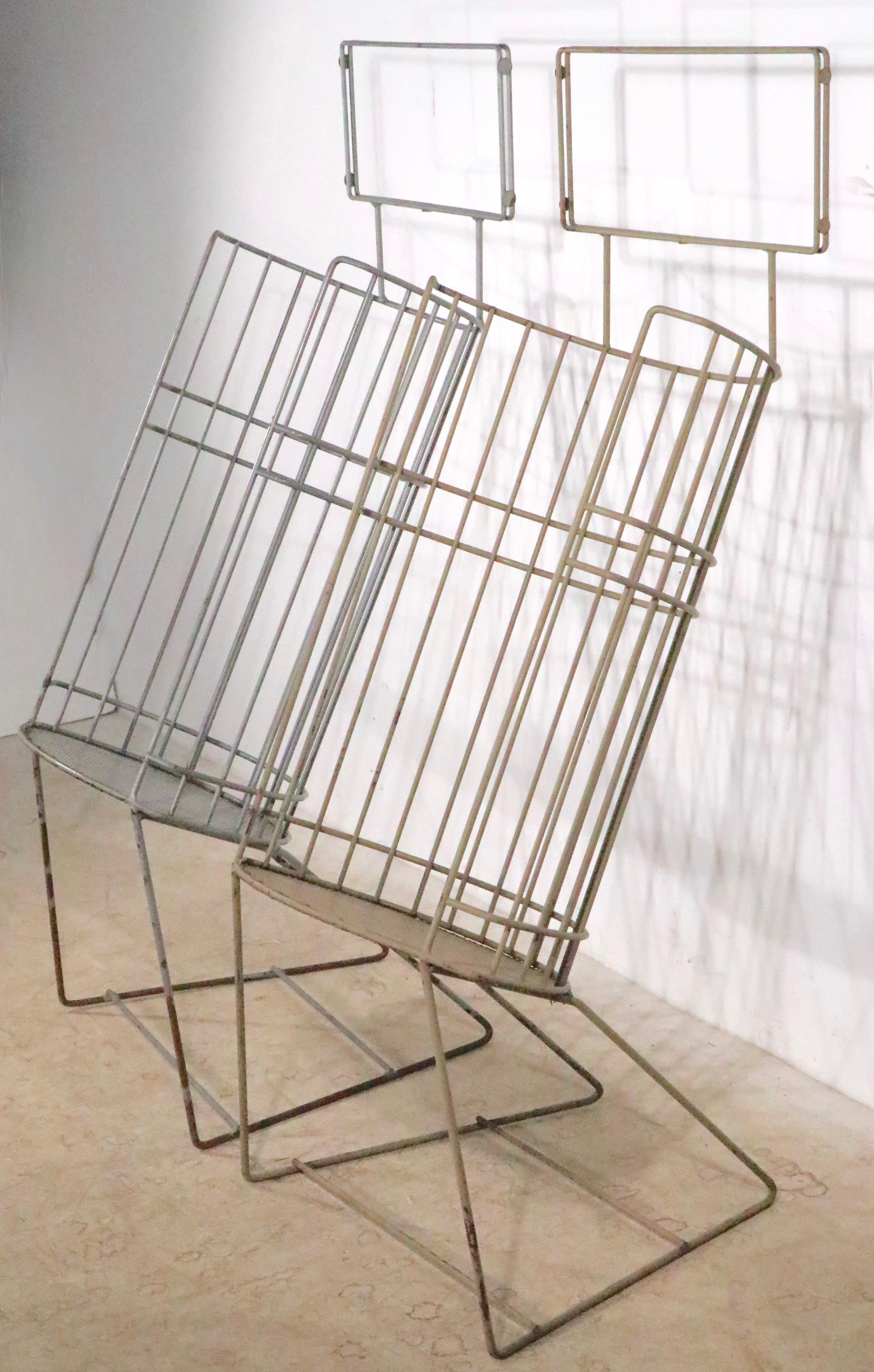 20th Century Mid Century Iron Rod Store Display Stands after Weinberg Mategot circa 1950's For Sale
