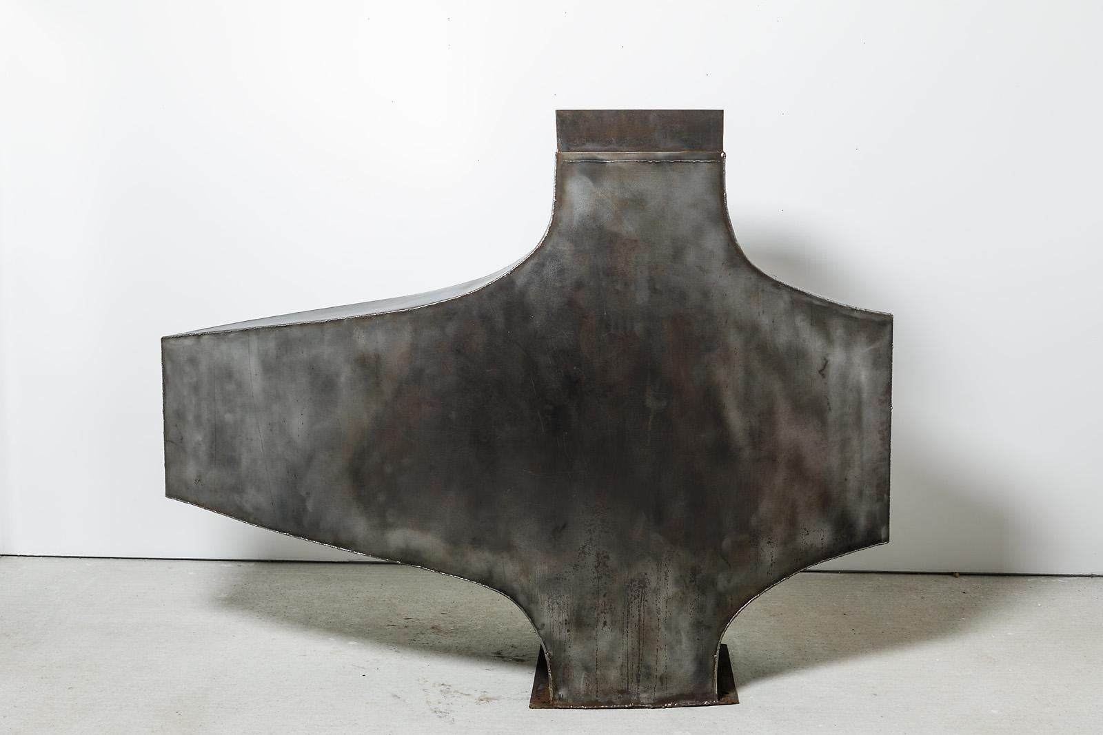 Midcentury Iron Sculptural Fireplace Abstract Form by Imbert, circa 1980 5