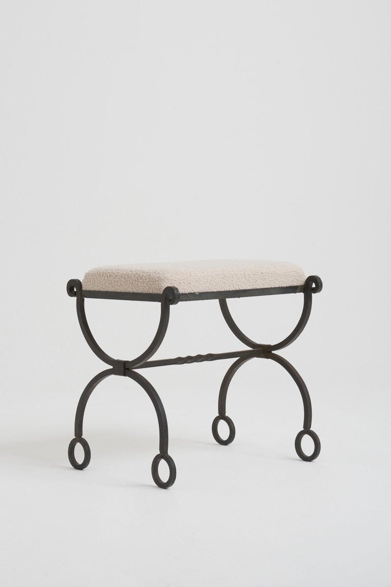 MidCentury Iron Stool at 1stDibs