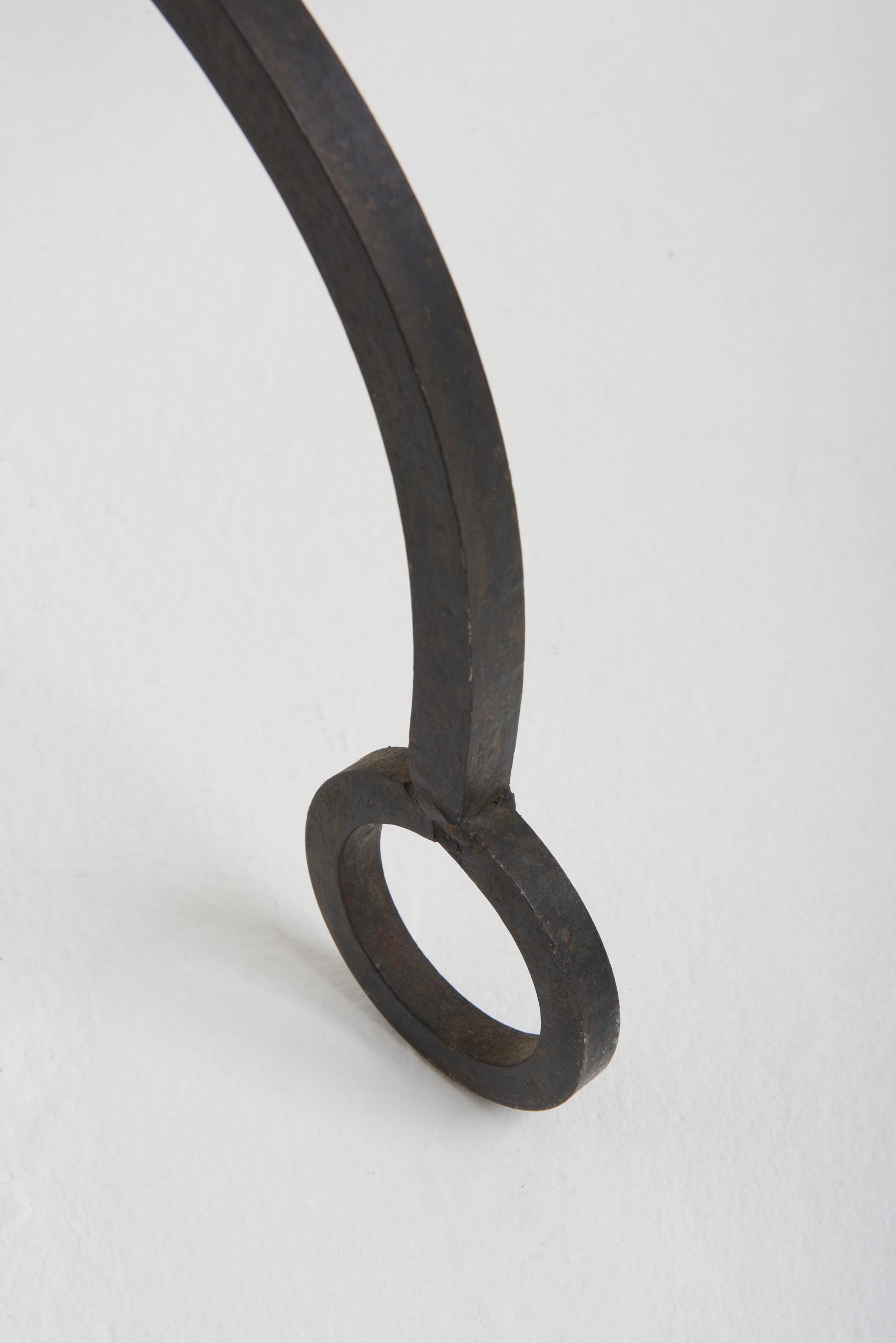 Cotton Mid-Century Iron Stool