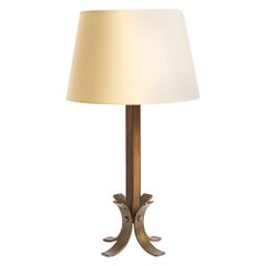 Mid-Century Eisen Tischlampe