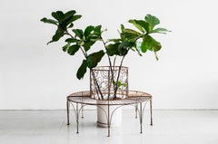 Midcentury Iron Tree Surround Bench