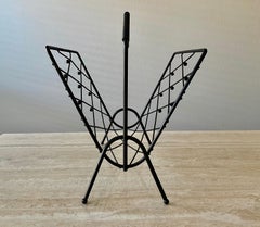 Midcentury Iron Trellis style Magazine Rack