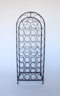 Midcentury Iron Wine Rack