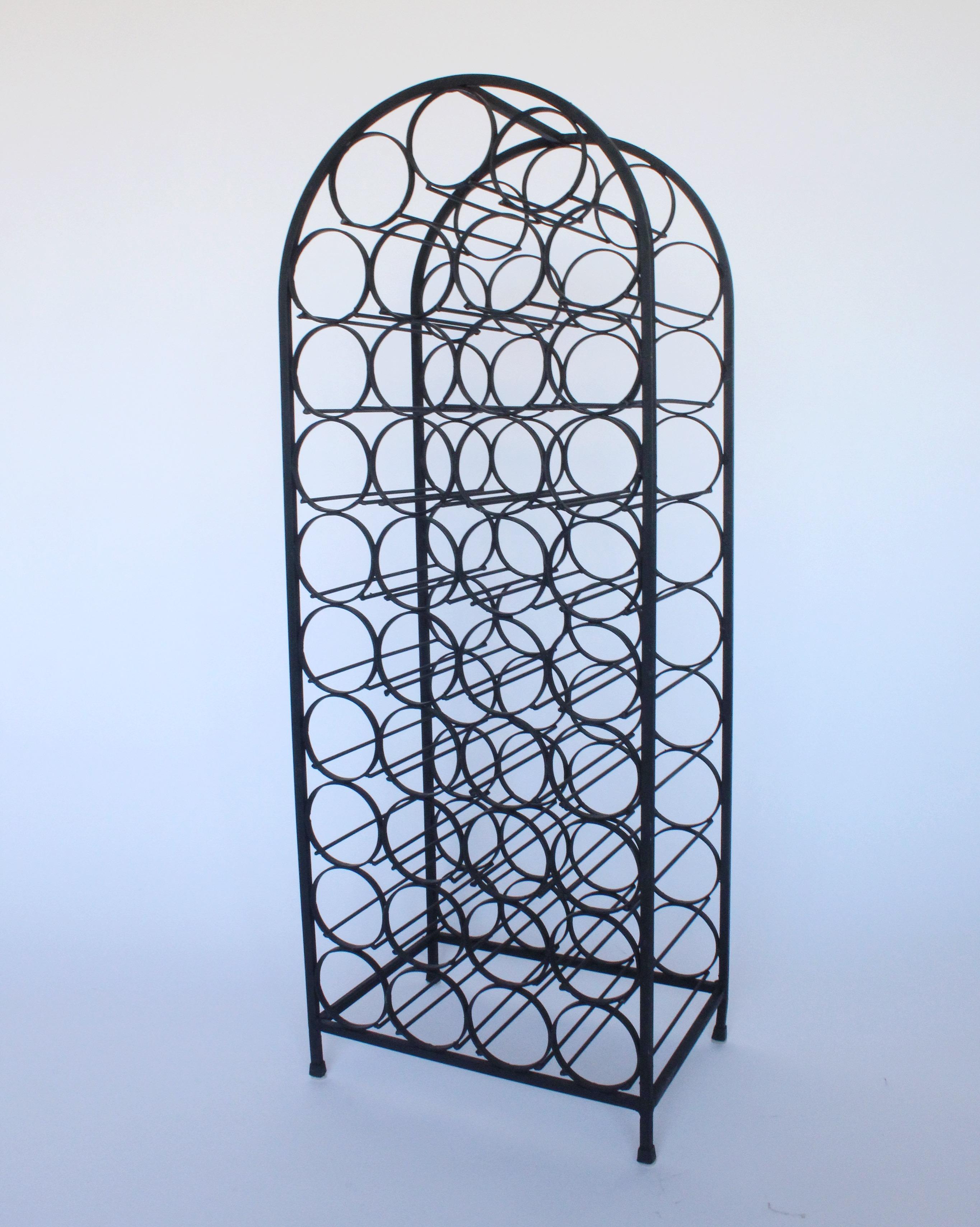 Mid-Century Modern Midcentury Iron Wine Rack For Sale