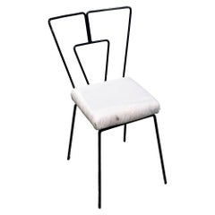 Mid-Century Iron Wire Art Side Dining Geometric Chair by Homecrest, Pair