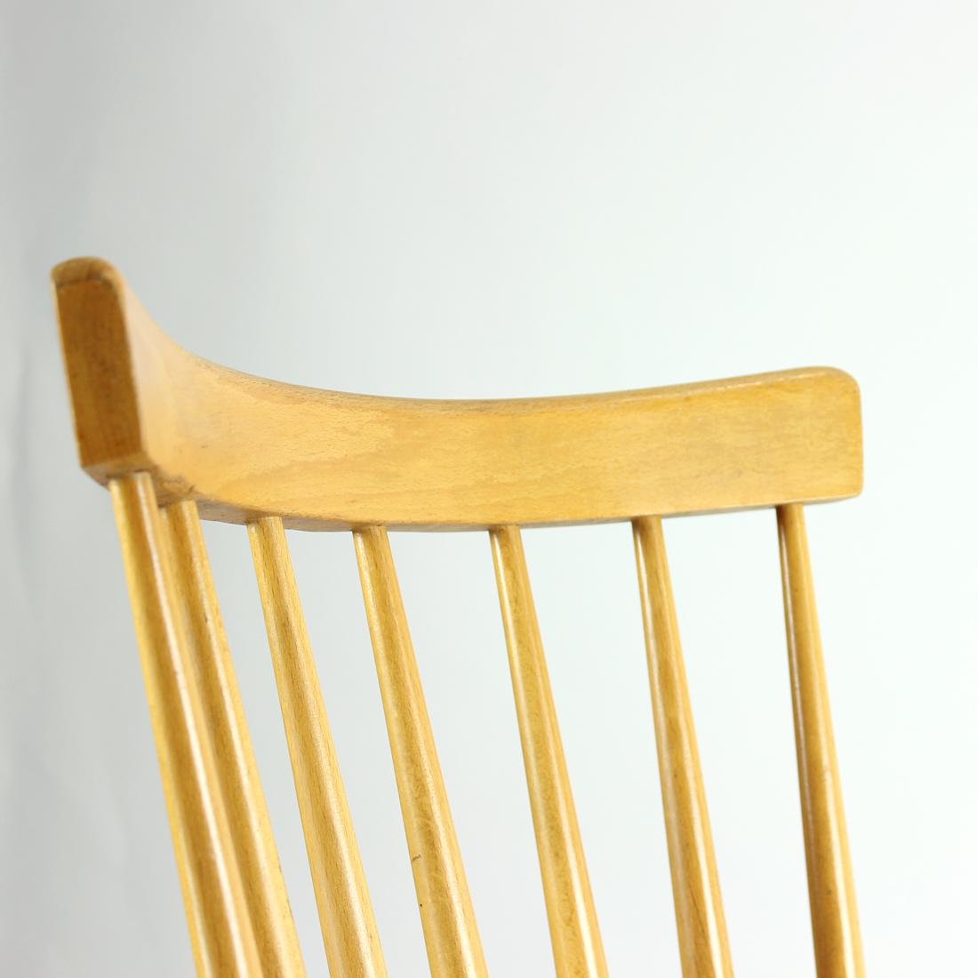 Midcentury Ironica Chair by Ton in Oak Wood, Czechoslovakia 1960s For Sale 3