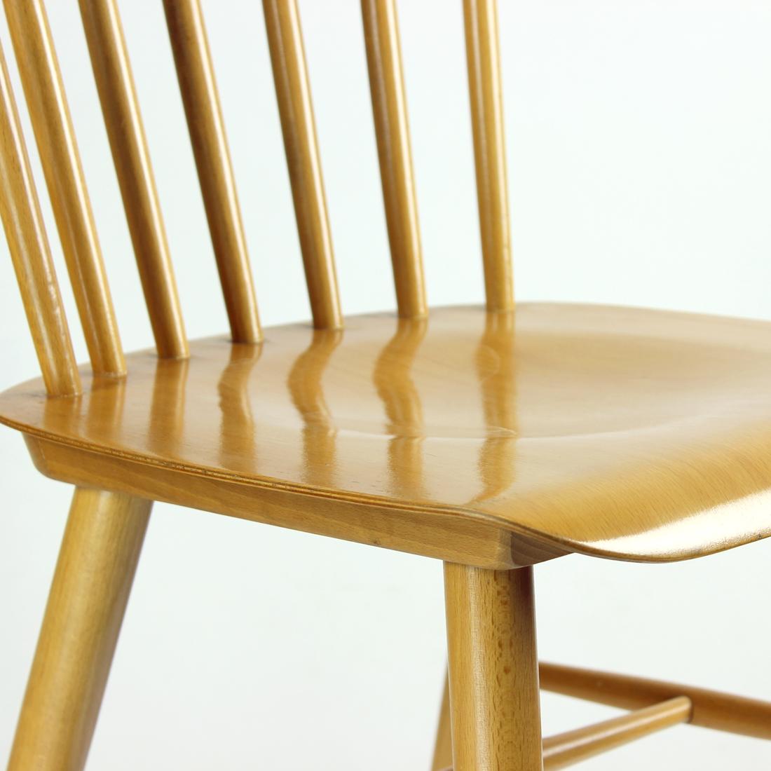 Midcentury Ironica Chair by Ton in Oak Wood, Czechoslovakia 1960s For Sale 5