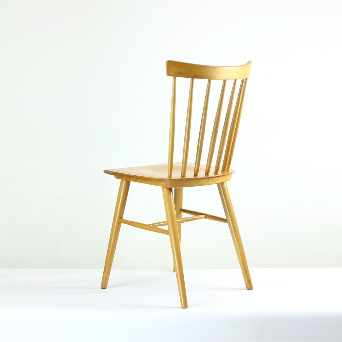 Mid-Century Modern Midcentury Ironica Chair by Ton in Oak Wood, Czechoslovakia 1960s For Sale